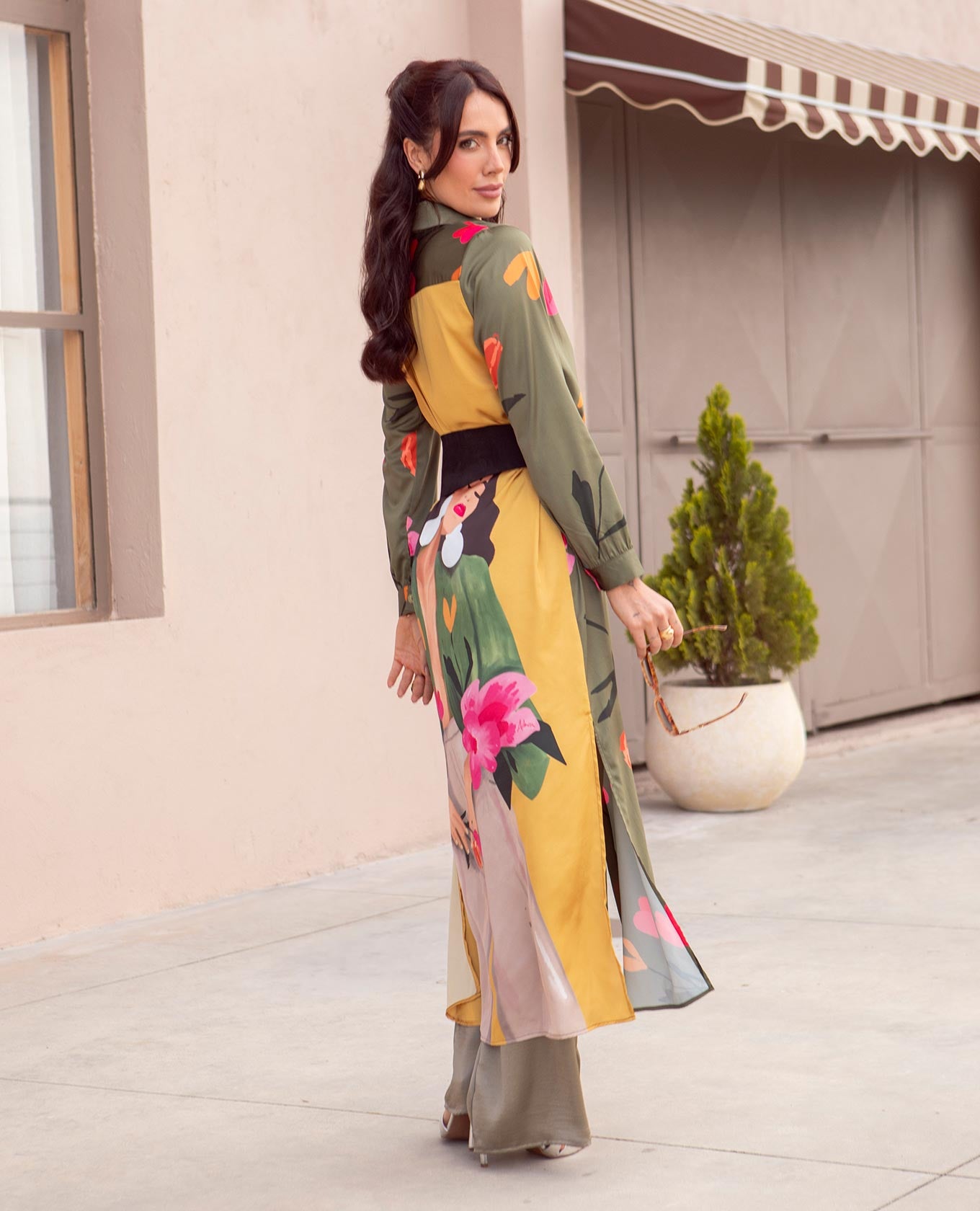 VESTIDO LARGO PARA MUJER CAMISERO ESTAMPADO EXCLUSIVO MANGA LARGA