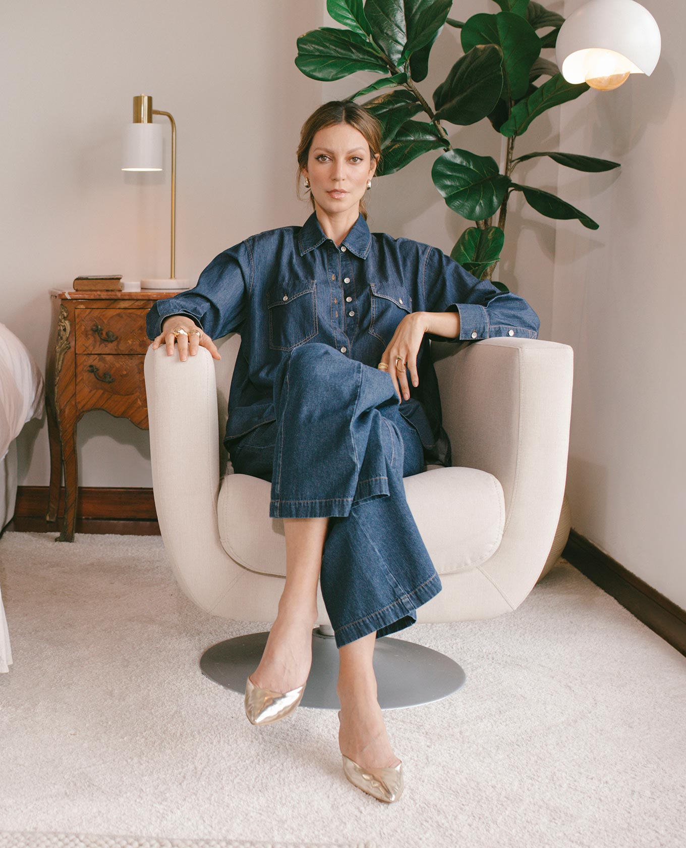 CAMISA CHAMBRAY PARA MUJER SILUETA OVERSIZE MANGA LARGA Adrissa