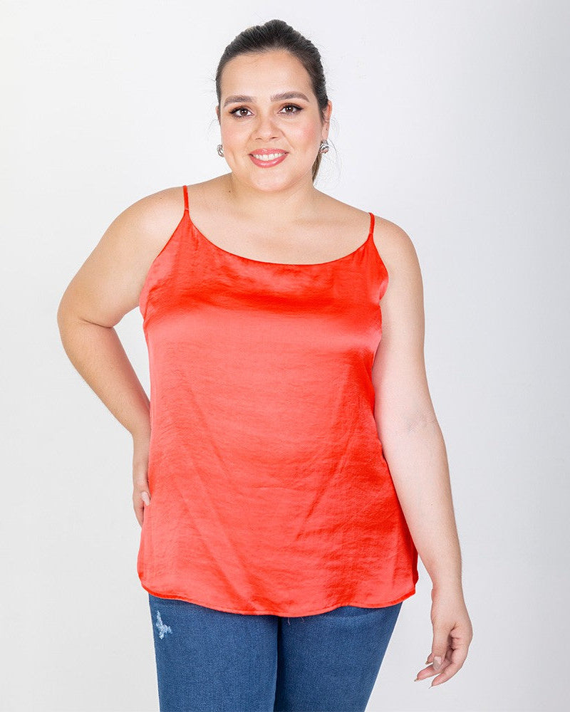 BLUSA BÁSICA TALLAS GRANDES OLIVIA ROJO Adrissa