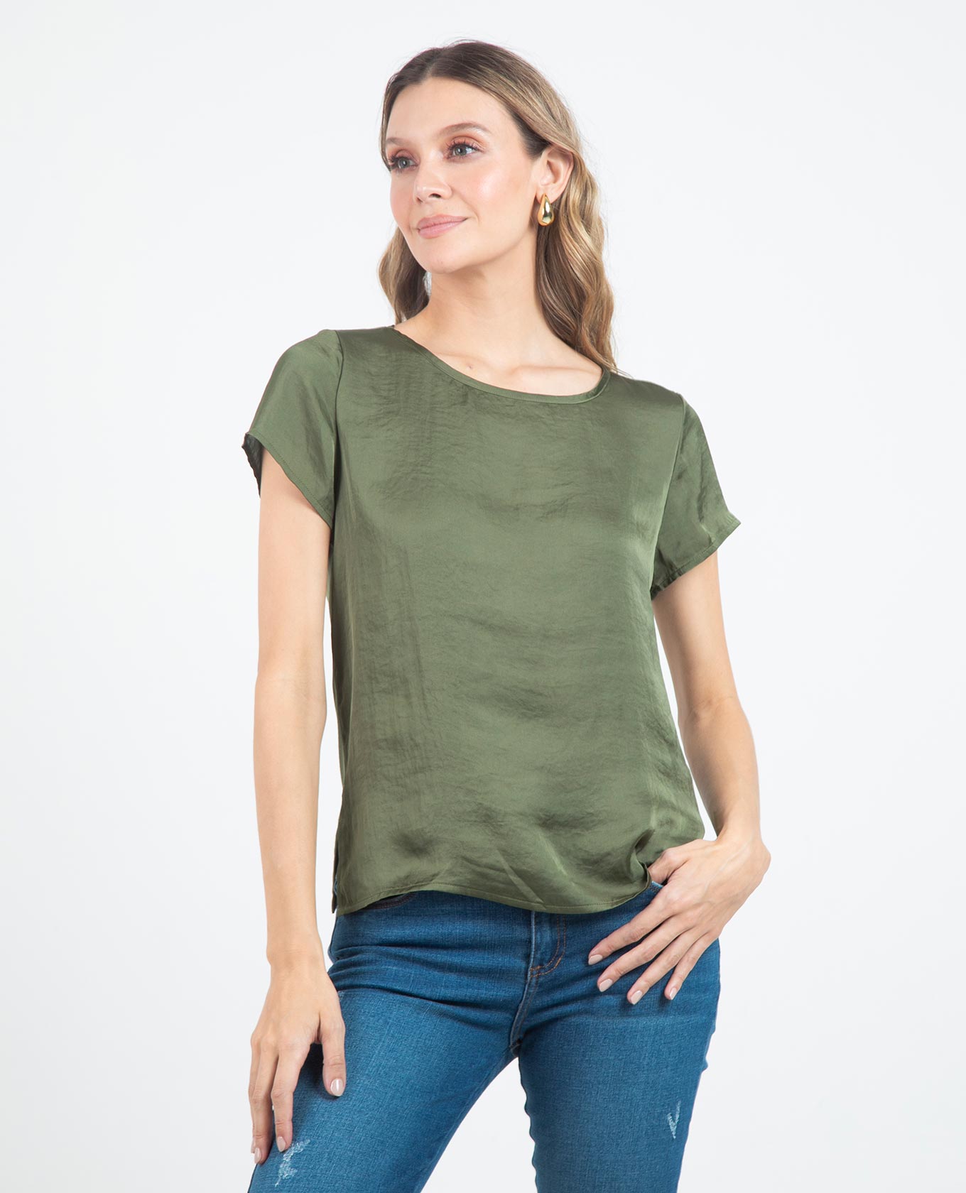 BLUSA ADRISSA BÁSICA MARÍA PARA MUJER L VERDE MILITAR Adrissa