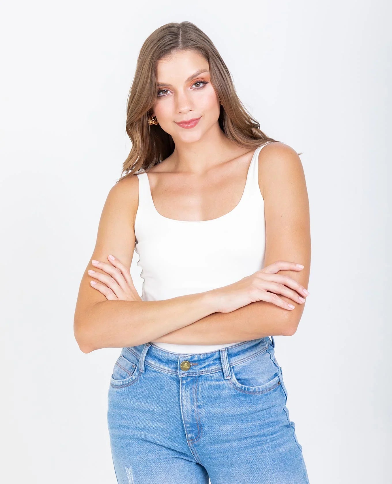 BLUSA ADRISSA BÁSICA JULIA PARA MUJER IVORY Adrissa