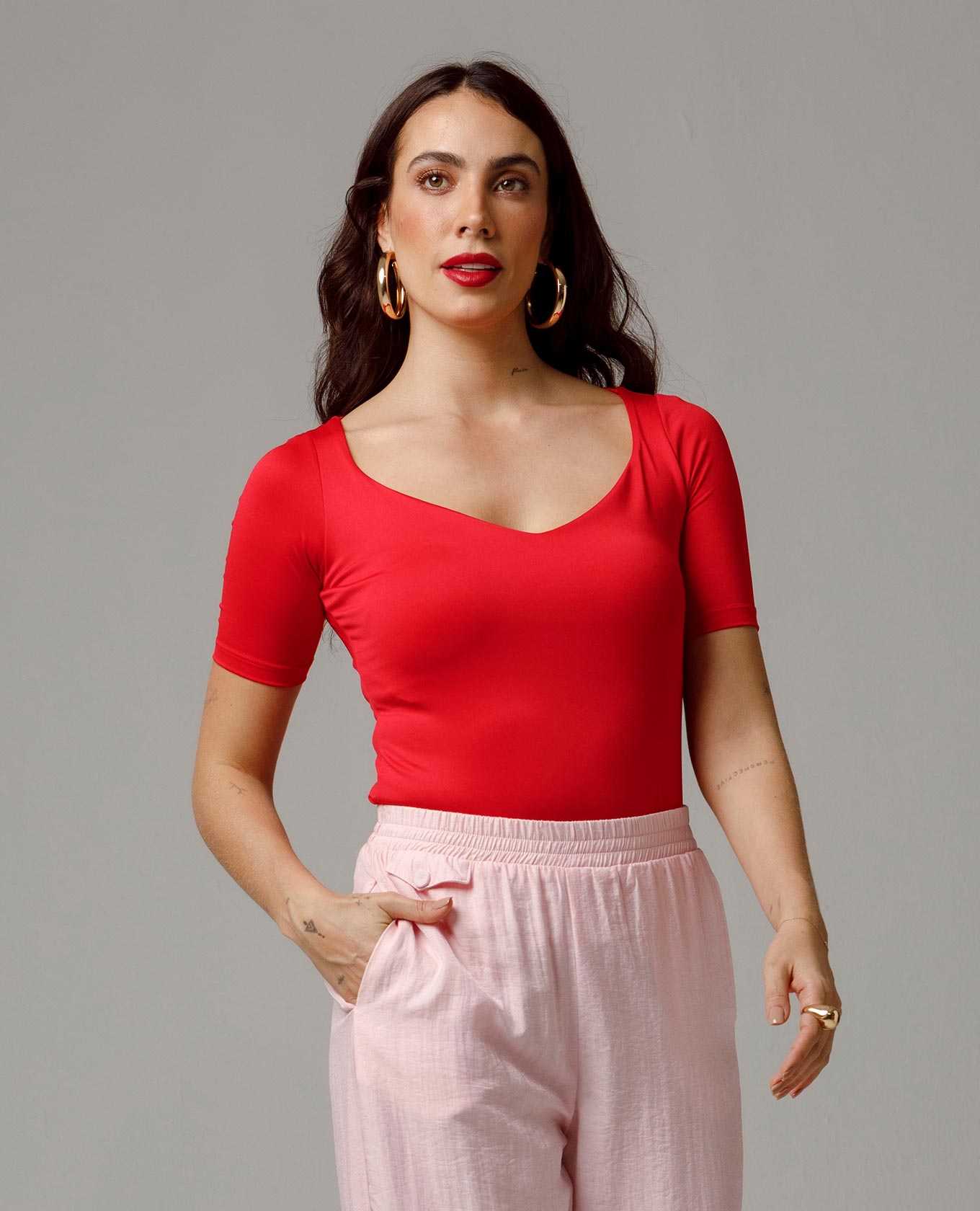 BLUSA ADRISSA BÁSICA RAQUEL PARA MUJER XS ROJO Adrissa