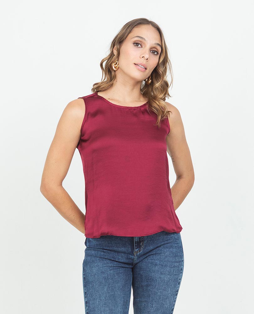 BLUSA ADRISSA BÁSICA DENISSE PARA MUJER VINOTINTO Adrissa