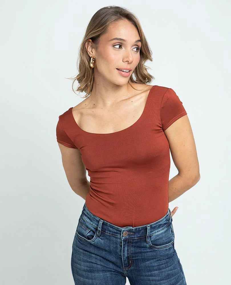 BLUSA ADRISSA BÁSICA REBECA PARA MUJER XS TERRACOTA Adrissa Blusas