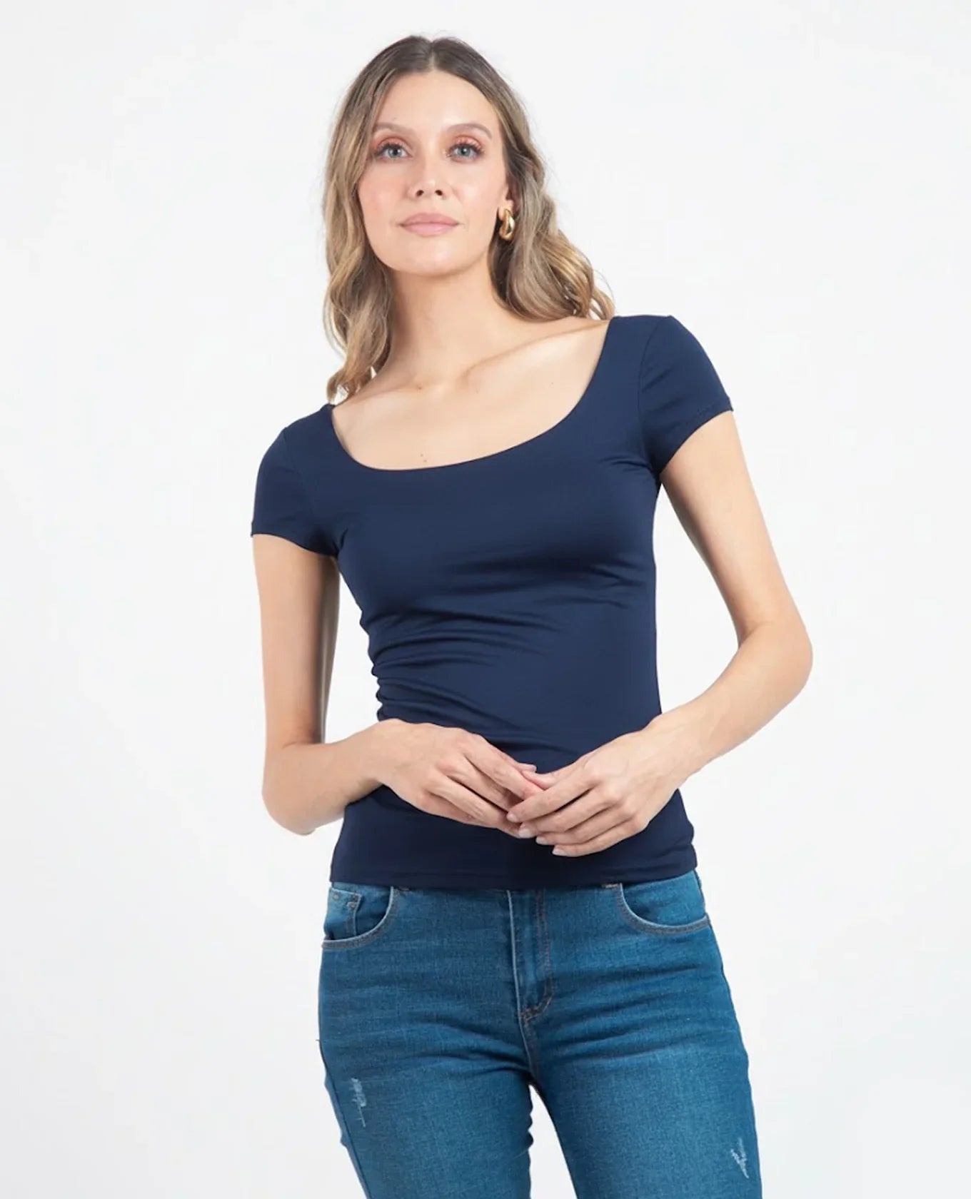 BLUSA ADRISSA BÁSICA REBECA PARA MUJER AZUL OSCURO Adrissa Blusas