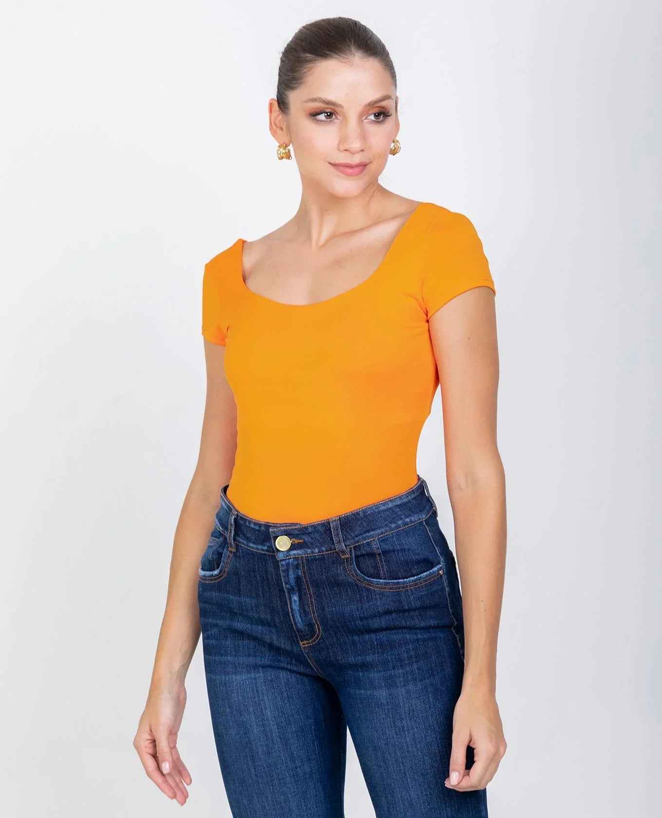 BLUSA ADRISSA BÁSICA REBECA PARA MUJER NARANJA Adrissa Blusas