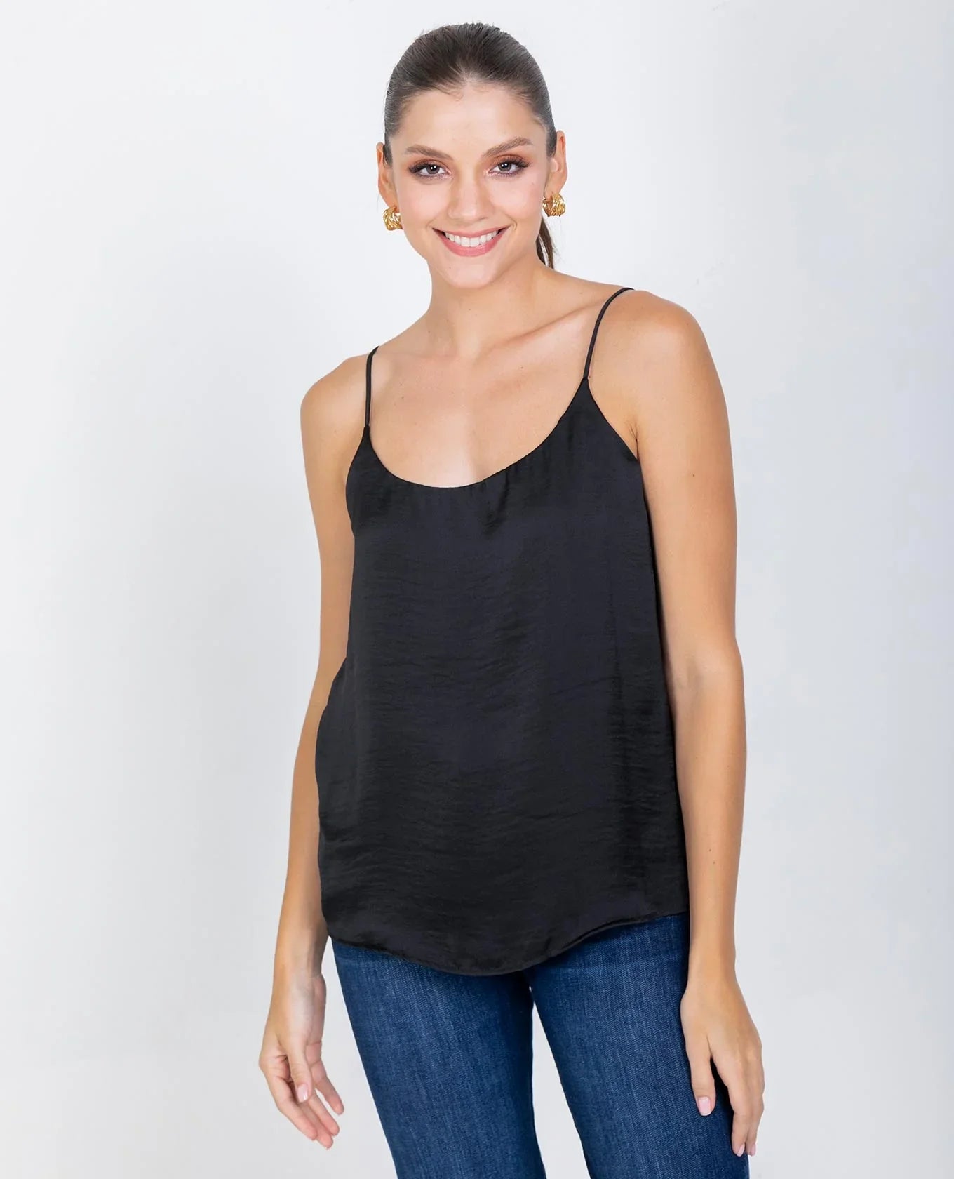 BLUSA BÁSICA OLIVIA DE TIRAS PARA MUJER NEGRO Adrissa