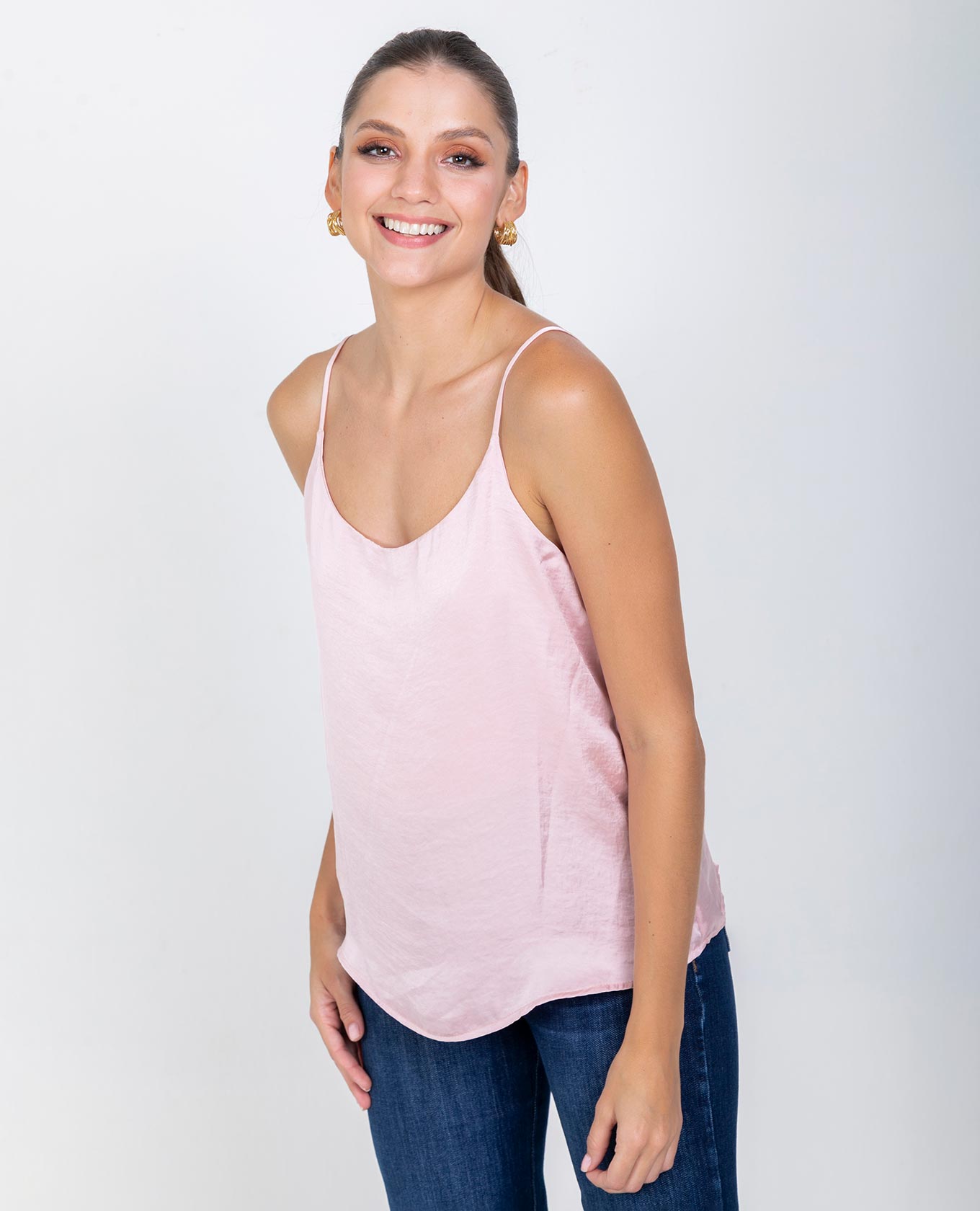 BLUSA BÁSICA OLIVIA DE TIRAS PARA MUJER PALO DE ROSA Adrissa