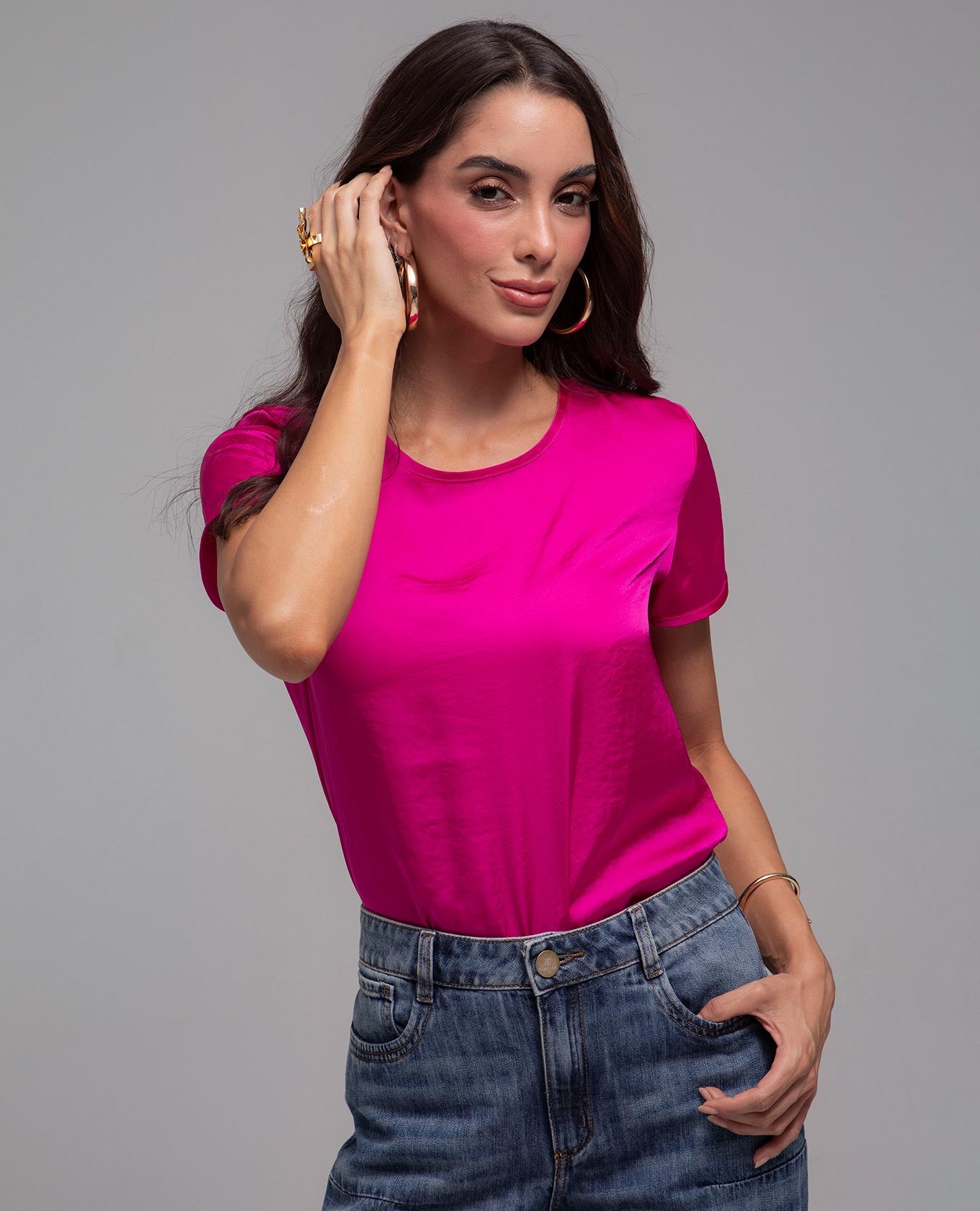 BLUSA ADRISSA BÁSICA MARÍA PARA MUJER FUCSIA Adrissa Blusas