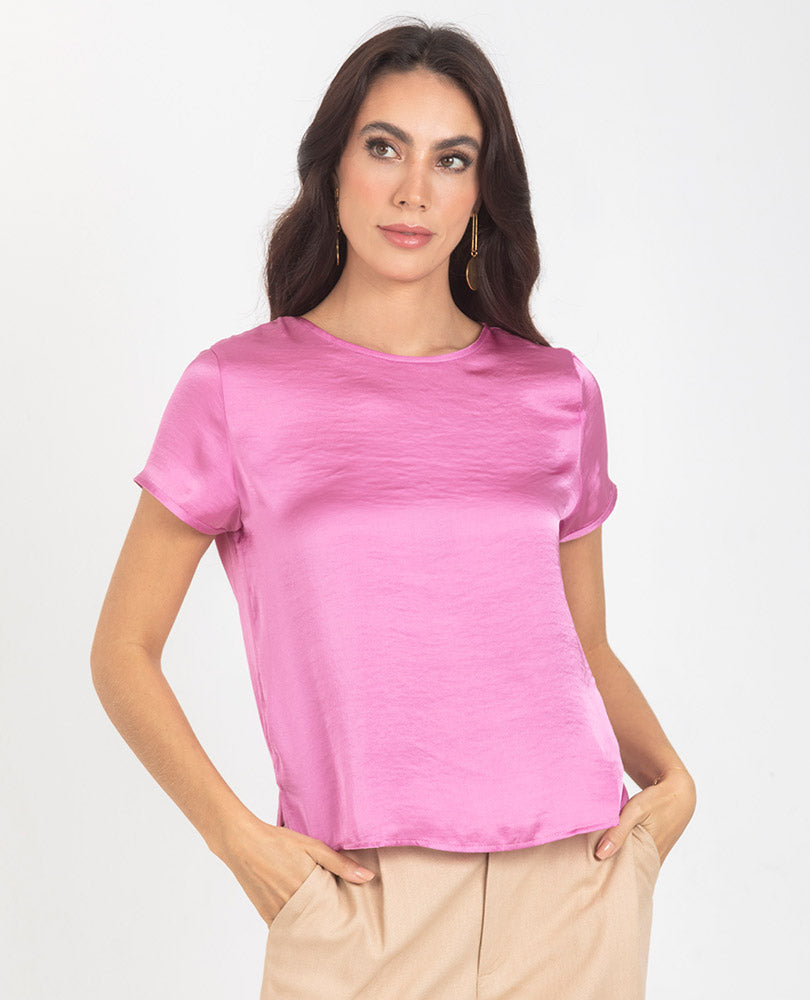BLUSA ADRISSA BÁSICA MARÍA PARA MUJER M MORA EN LECHE Adrissa