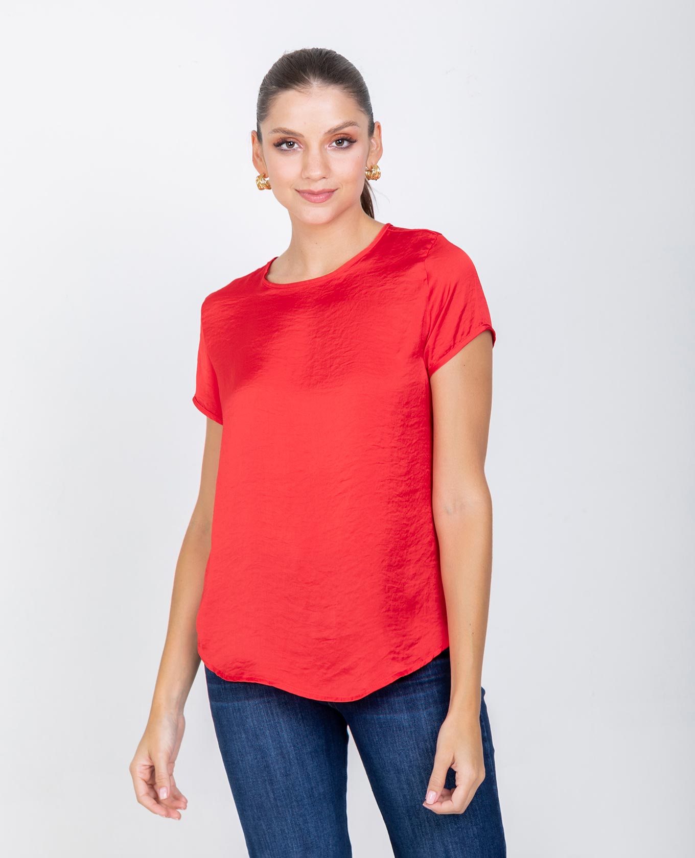 BLUSA ADRISSA BÁSICA MARÍA PARA MUJER L ROJO Adrissa