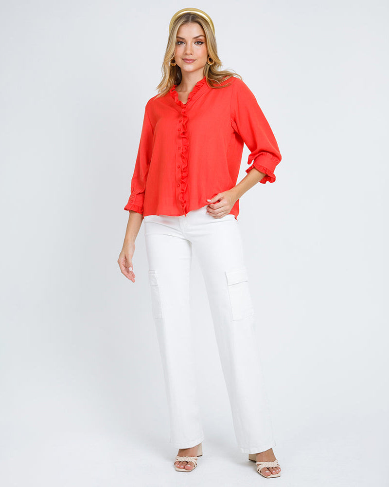 CAMISA MANGA 3/4 PARA MUJER CON BOLEROS Adrissa