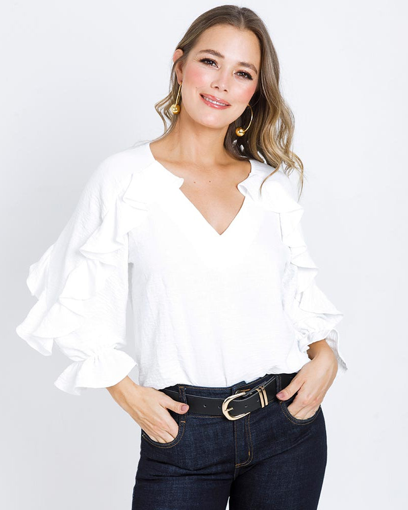 BLUSA MANGA 3/4 PARA MUJER ESCOTE V Adrissa