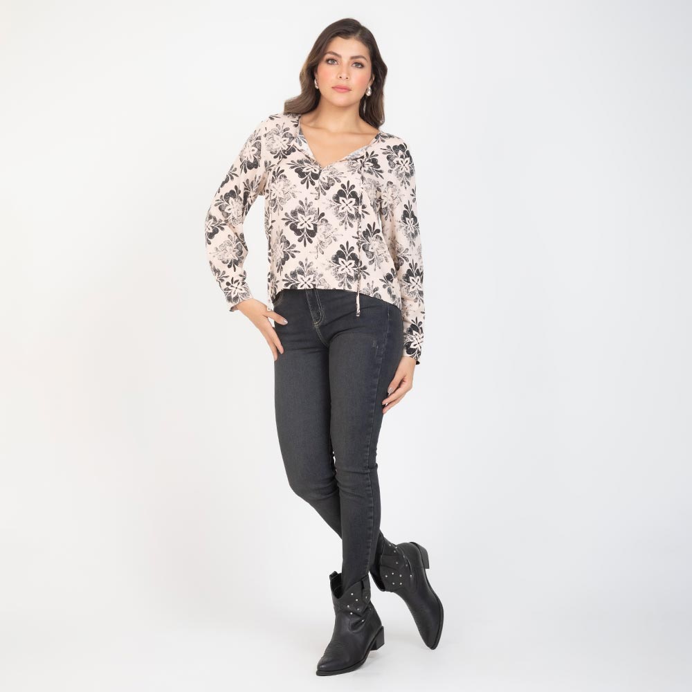 BLUSA ESTAMPADA PARA MUJER MANGA LARGA Adrissa