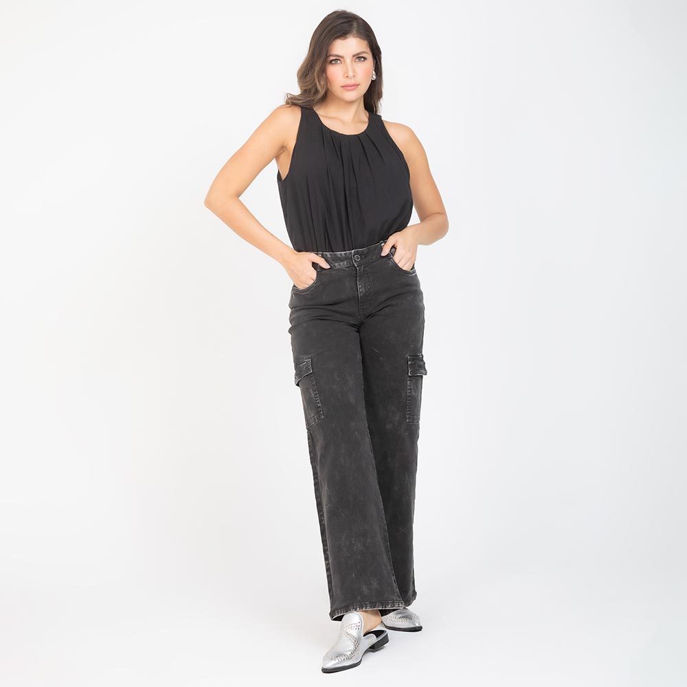 BLUSA NEGRA PARA MUJER MANGA SISA Adrissa