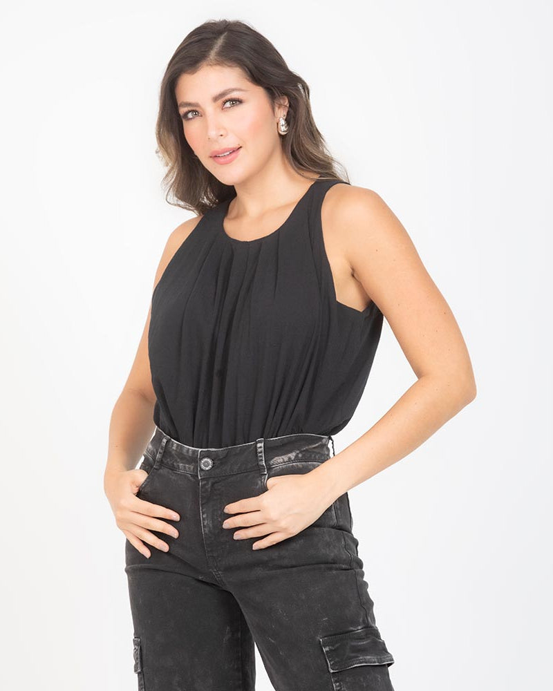 BLUSA NEGRA PARA MUJER MANGA SISA Adrissa