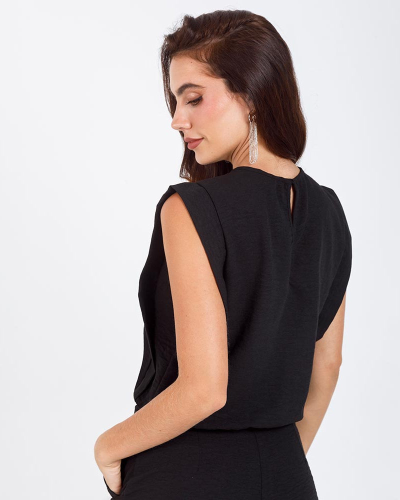 BLUSA NEGRA PARA MUJER MANGA SISA Adrissa