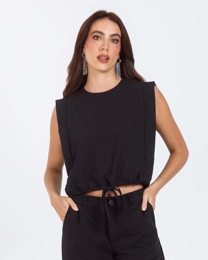 BLUSA NEGRA PARA MUJER MANGA SISA Adrissa