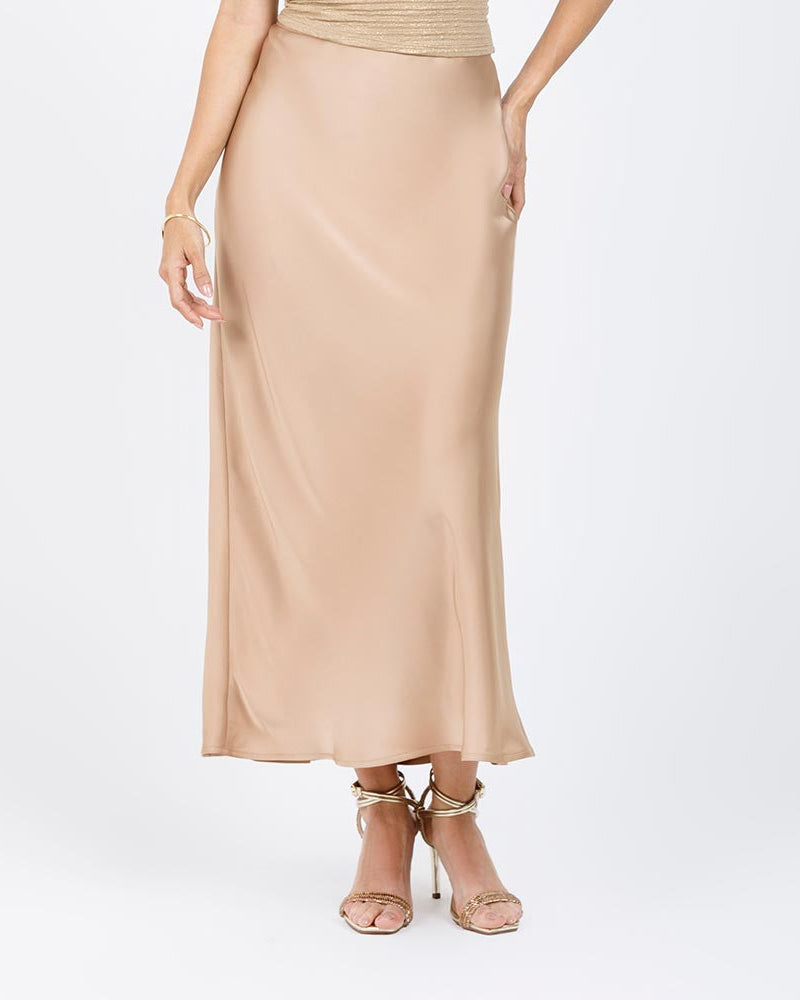 FALDA LARGA PARA MUJER EN TELA SATINADA Adrissa