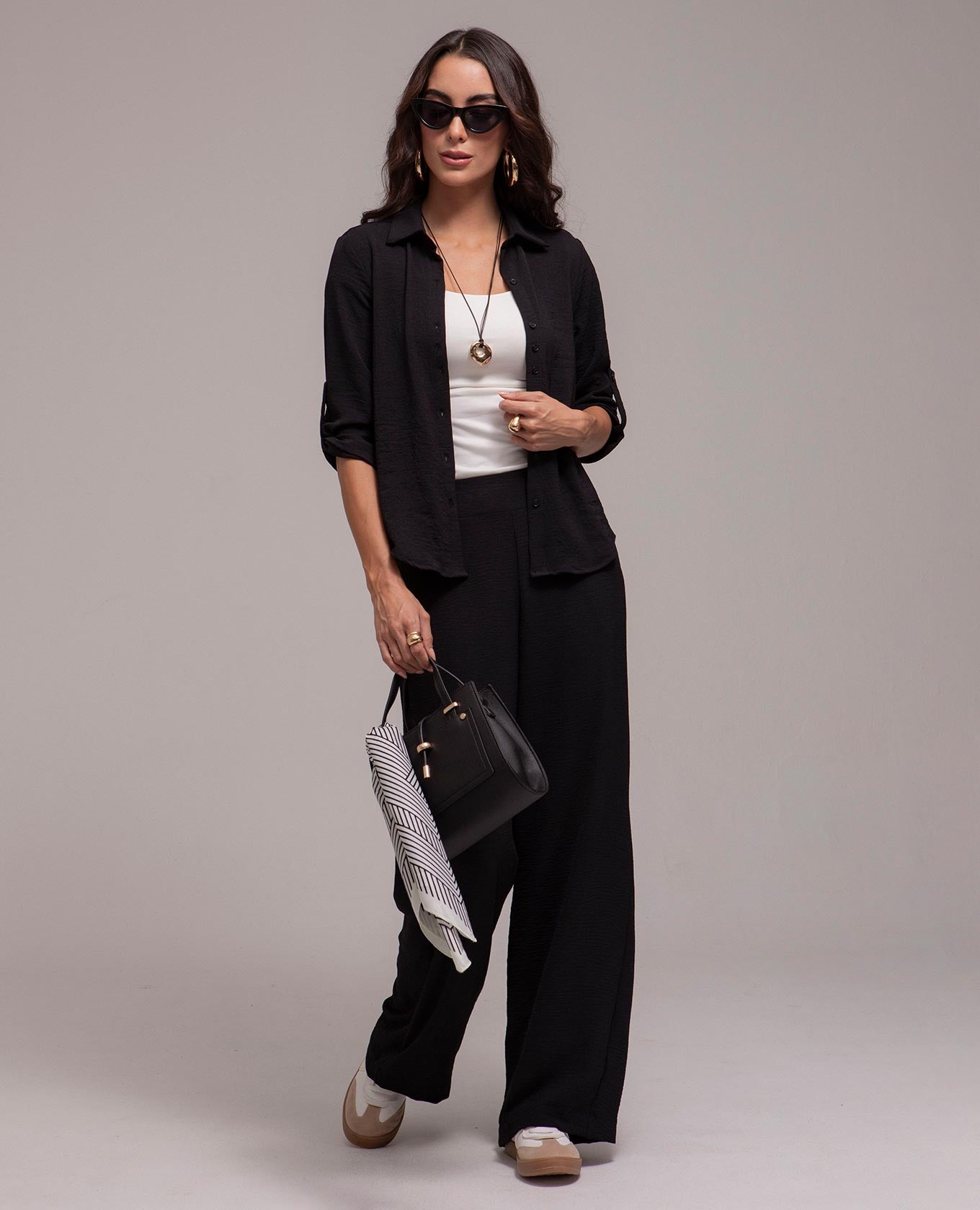 PANTALÓN BÁSICO ALMA CON ELÁSTICO EN CINTURA Adrissa Pantalones