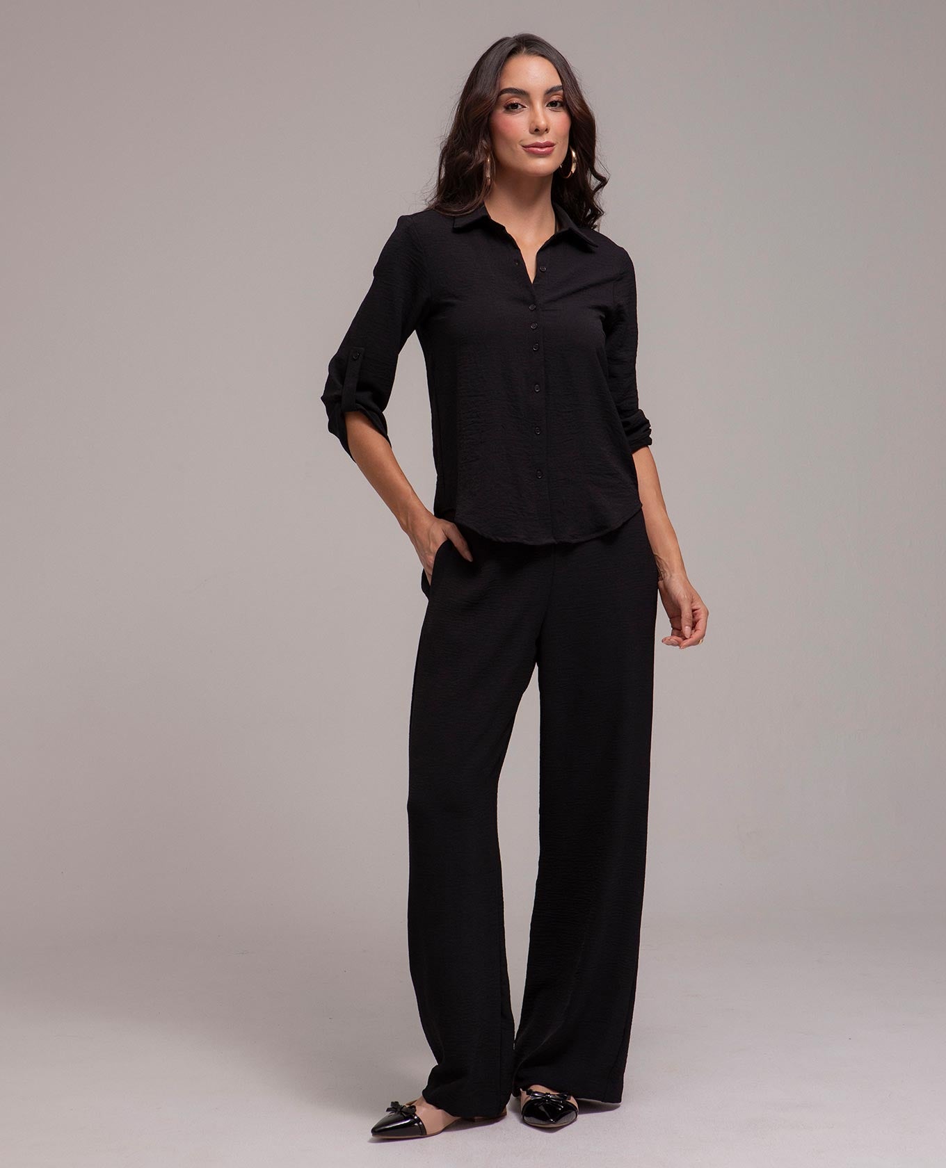 PANTALÓN BÁSICO ALMA CON ELÁSTICO EN CINTURA Adrissa Pantalones