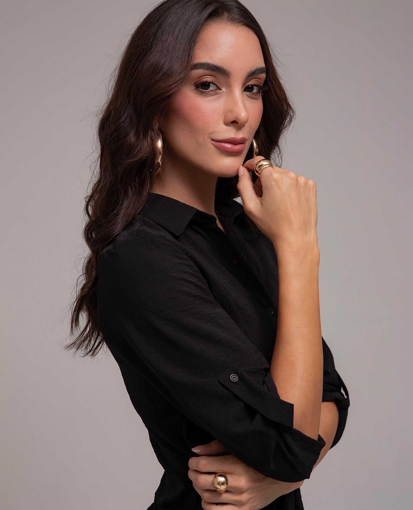 CAMISA BASICA DAKOTA PARA MUJER CON CHARRETERA Adrissa Camisas