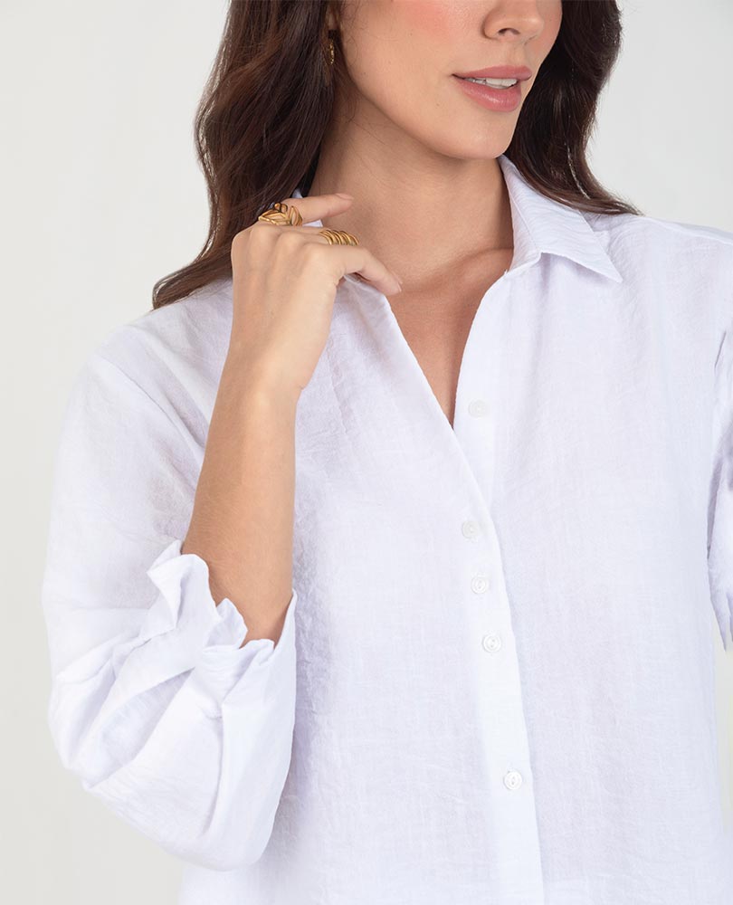 CAMISA BLANCA PARA MUJER MANGA 3/4 Adrissa