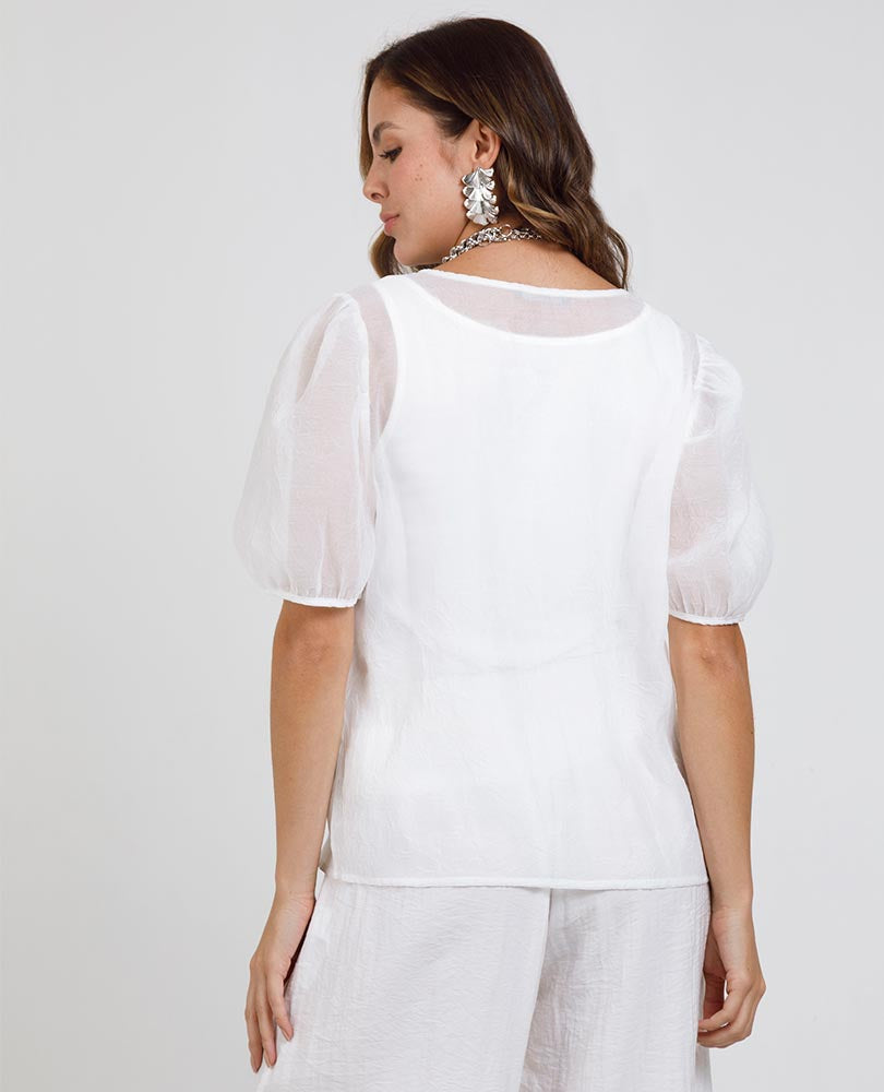 BLUSA CELEBRACIÓN PARA MUJER MANGA CORTA Adrissa