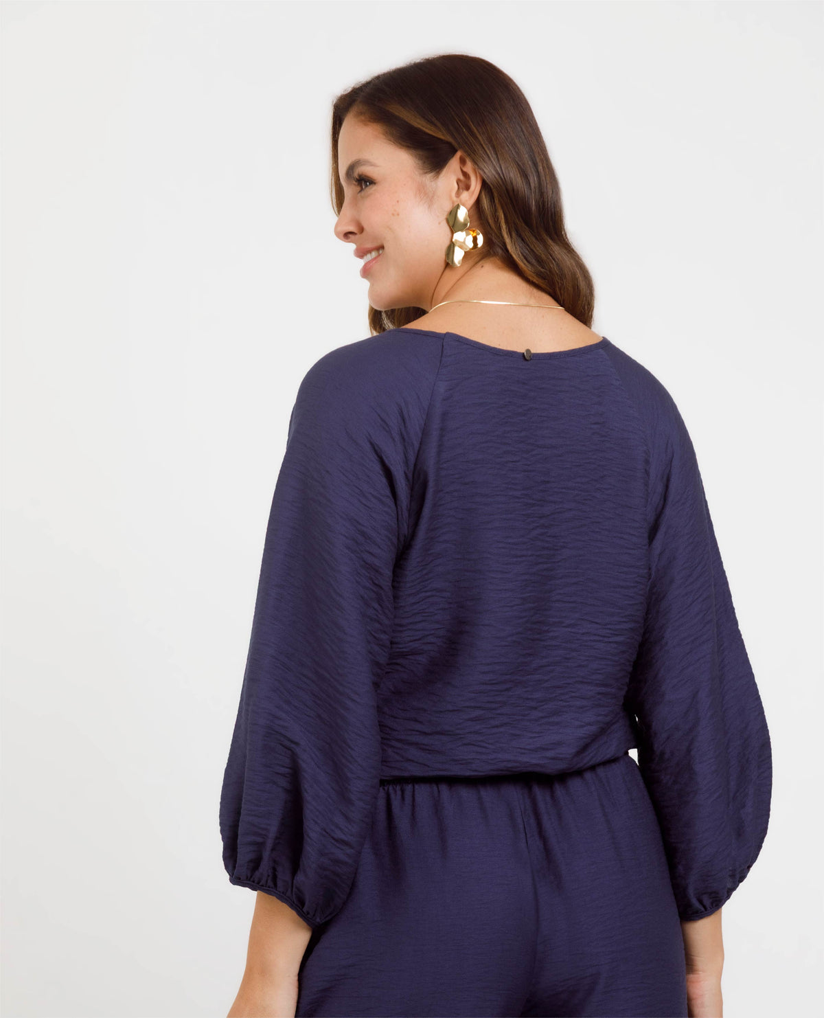 BLUSA MANGA 3/4 PARA MUJER MANGA RANGLAN CON ELASTICO EN CINTURA