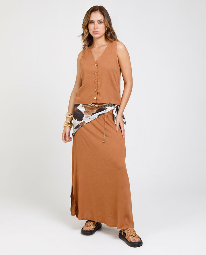 FALDA LARGA PARA MUJER ELÁSTICO CINTURA Adrissa