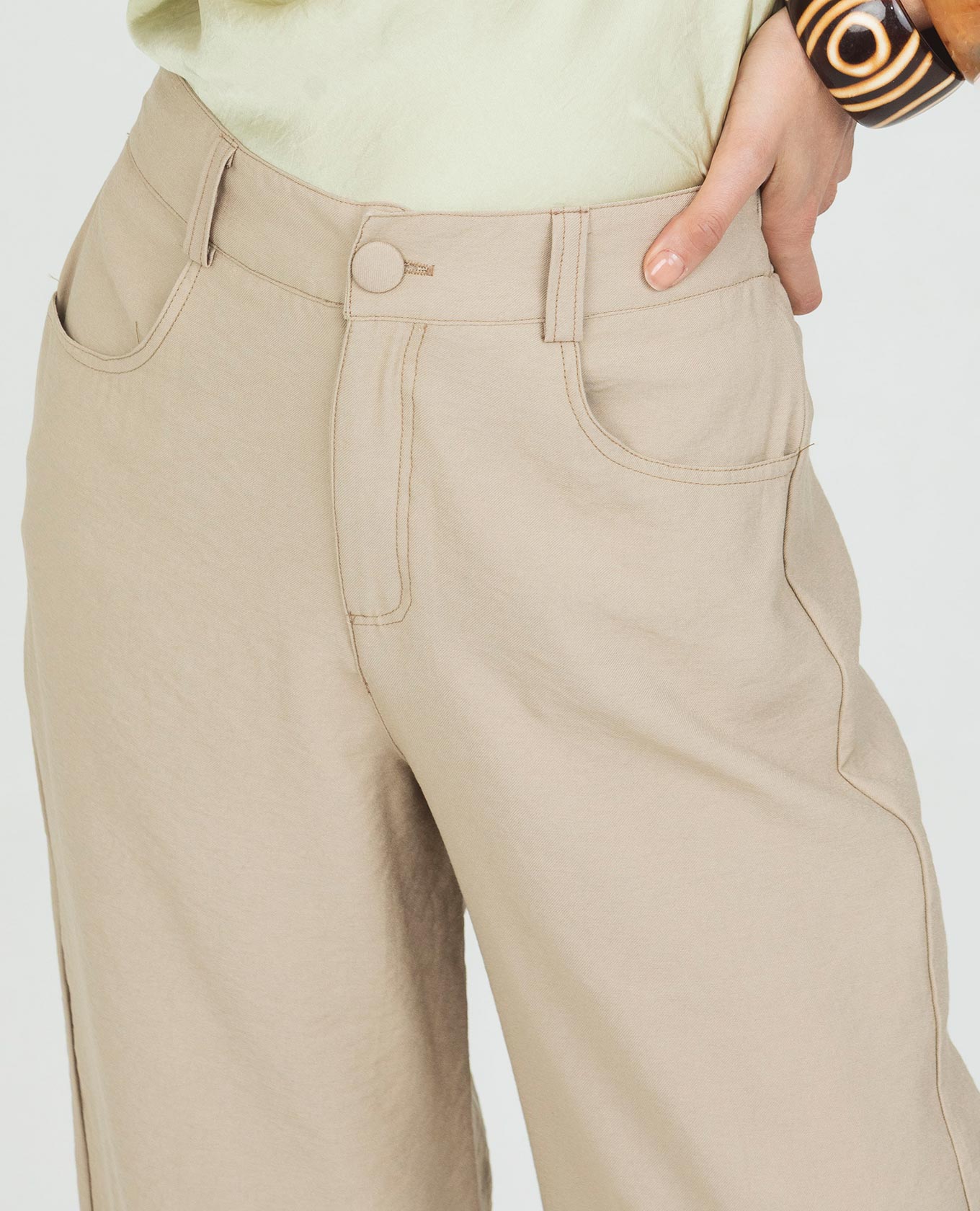 PANTALÓN WIDE LEG PARA MUJER CINTURA CON ELÁSTICO Y BOTÓN FORRADO Adrissa | Ropa para mujer Pantalones
