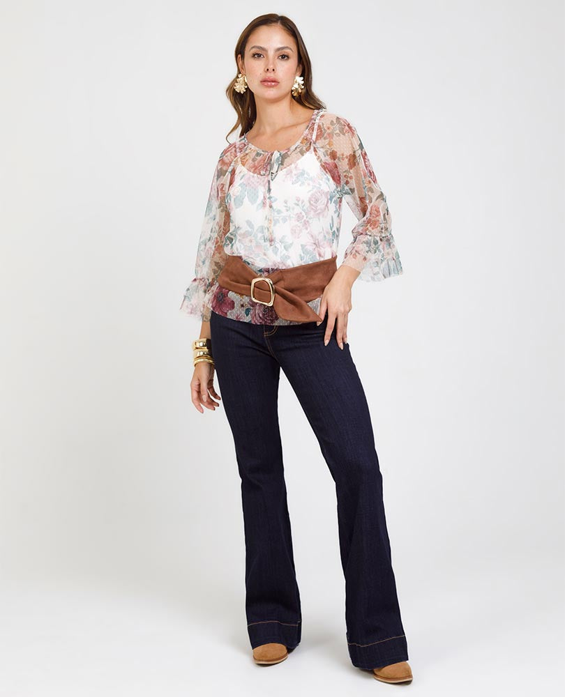 BLUSA BOHEMIA PARA MUJER EN TRANSPARENCIA Adrissa