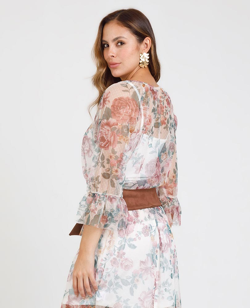 BLUSA BOHEMIA PARA MUJER EN TRANSPARENCIA Adrissa