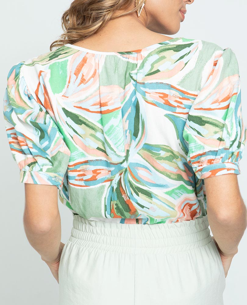 CAMISA ESTAMPADA PARA MUJER MANGA CORTA Adrissa
