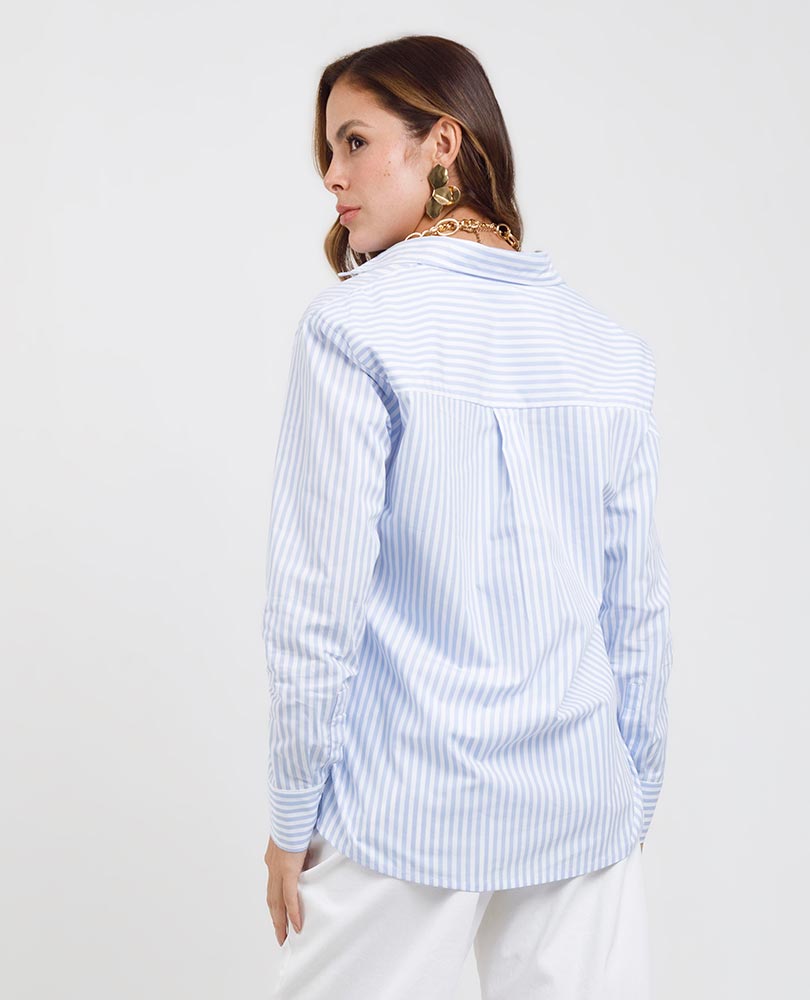CAMISA AZUL CLARO PARA MUJER ESTAMPADO Adrissa