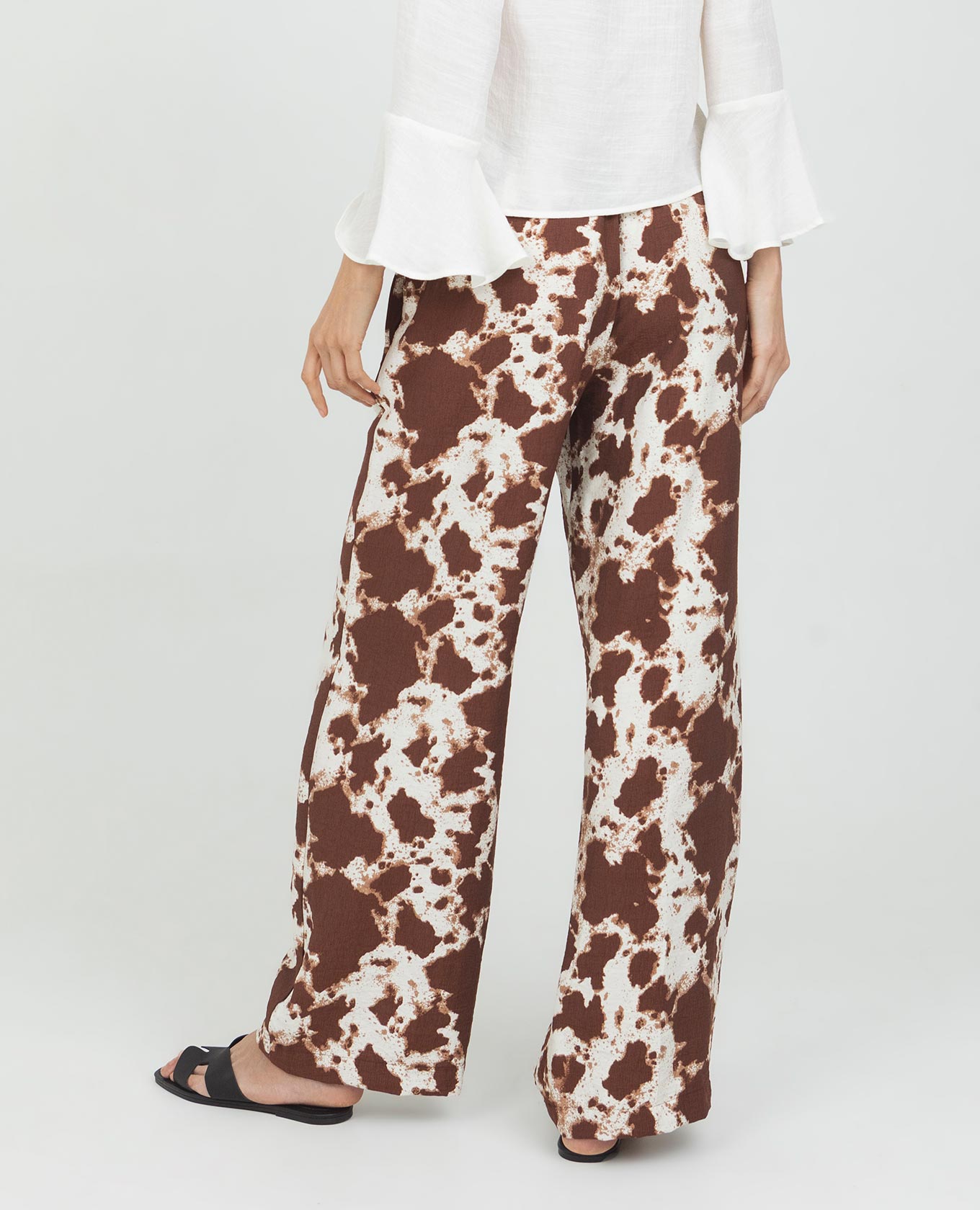 PANTALÓN RECTO PARA MUJER ESTAMPADO MANCHAS CINTURA CON ELÁSTICO Adrissa