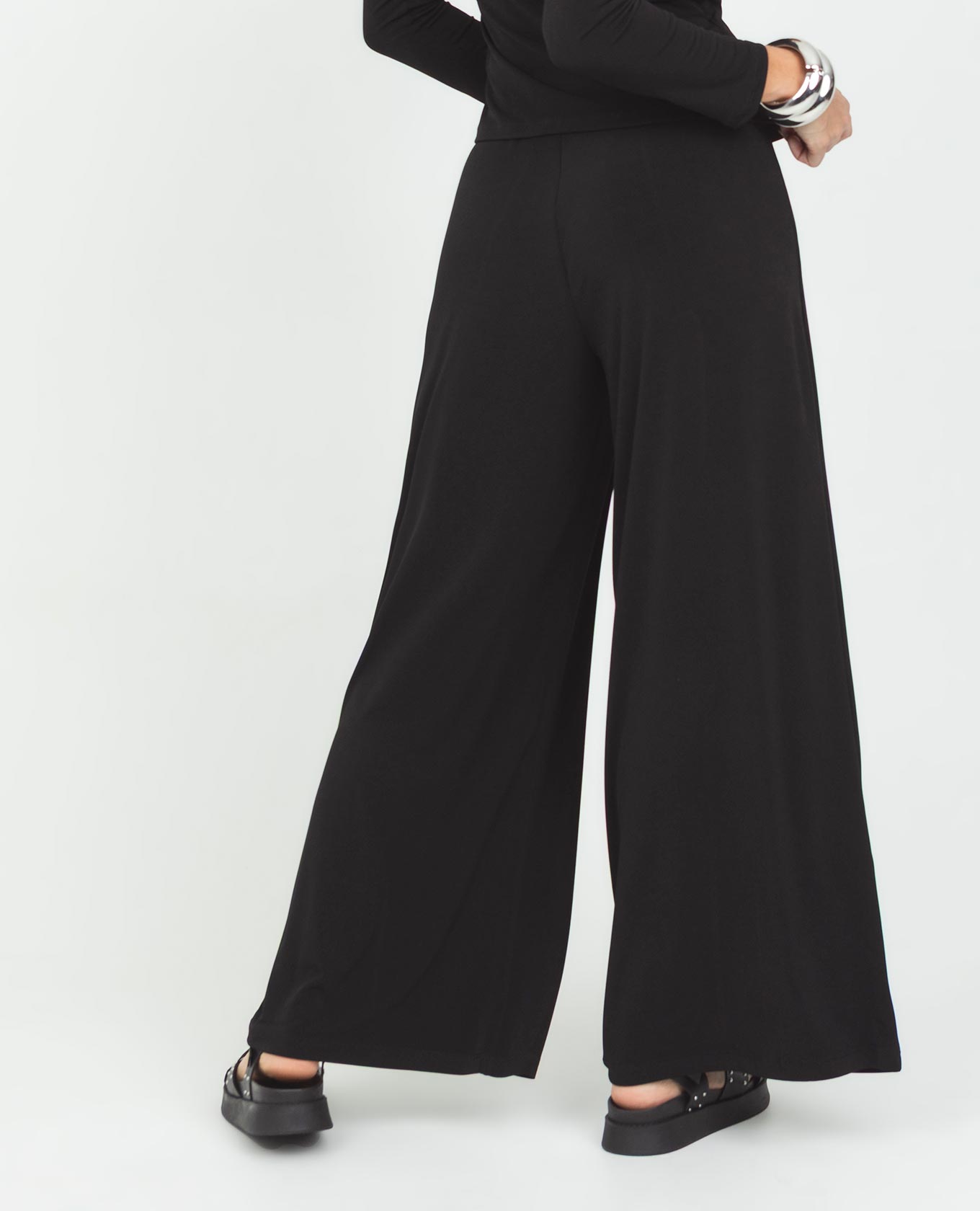 PANTALÓN PUNTO PARA MUJER SILUETA WIDE LEG CON ELASTICO EN CINTURA Adrissa