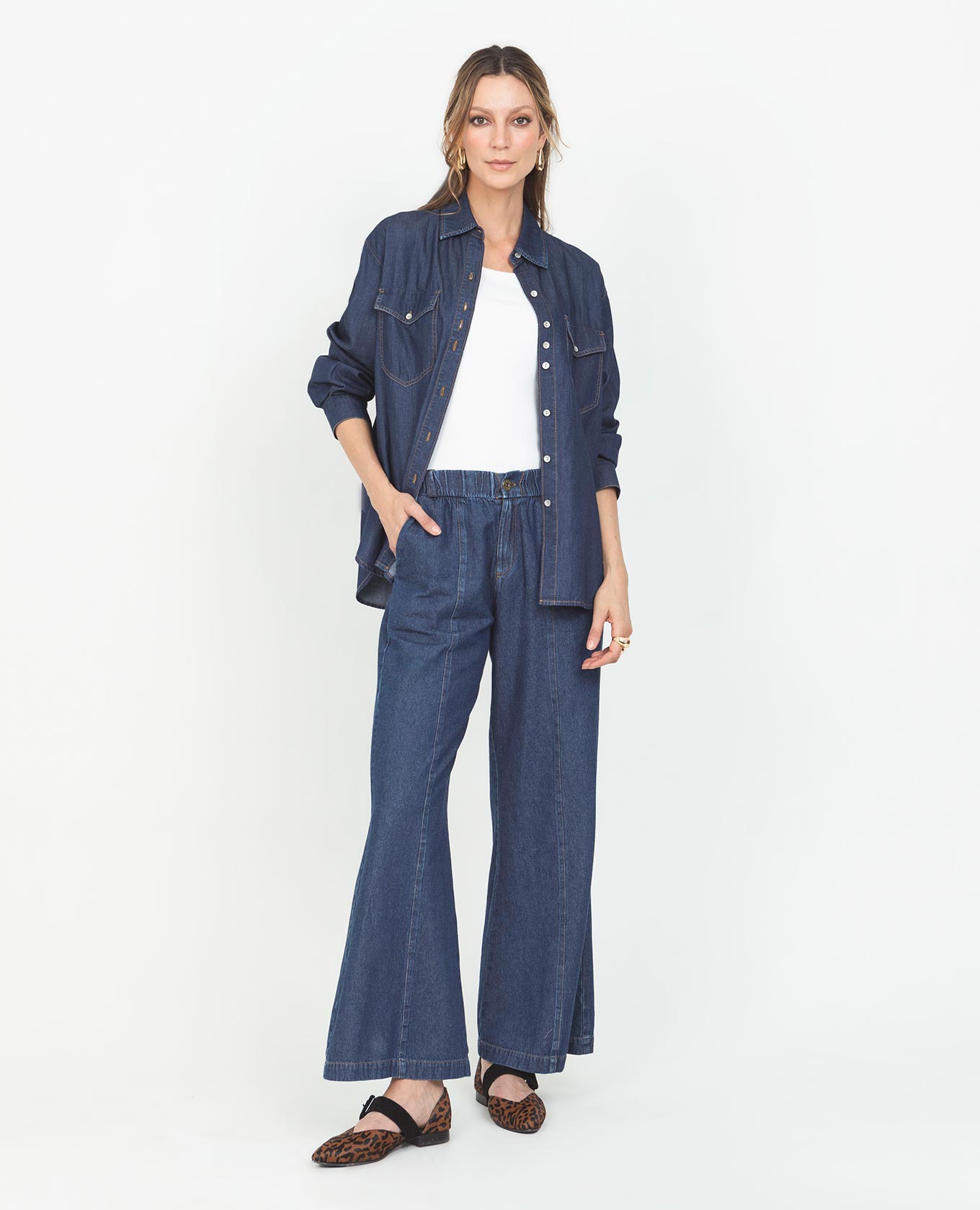 CAMISA CHAMBRAY PARA MUJER SILUETA OVERSIZE MANGA LARGA Adrissa