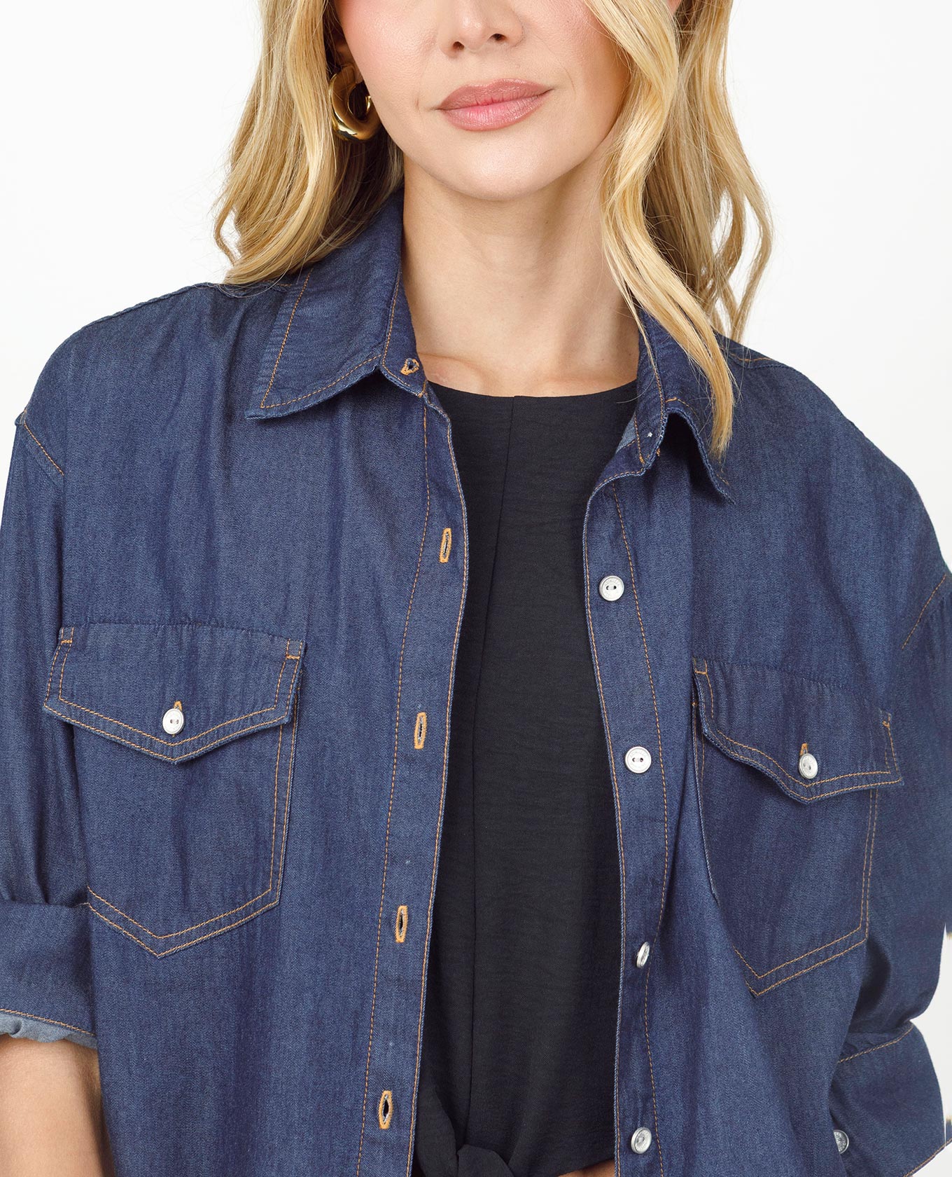 CAMISA CHAMBRAY PARA MUJER SILUETA OVERSIZE MANGA LARGA Adrissa
