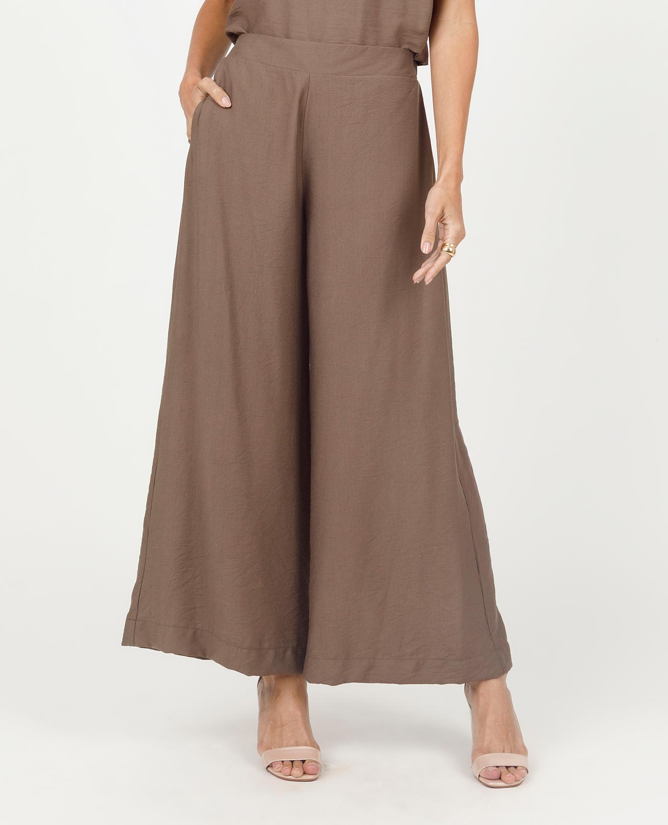 PANTALÓN WIDE LEG PARA MUJER CON ELÁSTICO EN CINTURA Adrissa | Ropa para mujer Pantalones