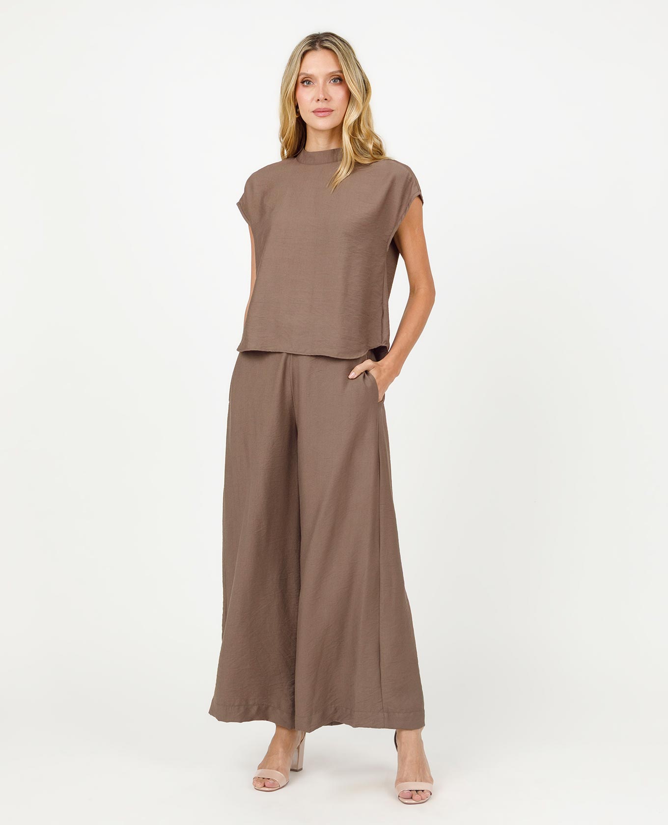 PANTALÓN WIDE LEG PARA MUJER CON ELÁSTICO EN CINTURA Adrissa | Ropa para mujer Pantalones