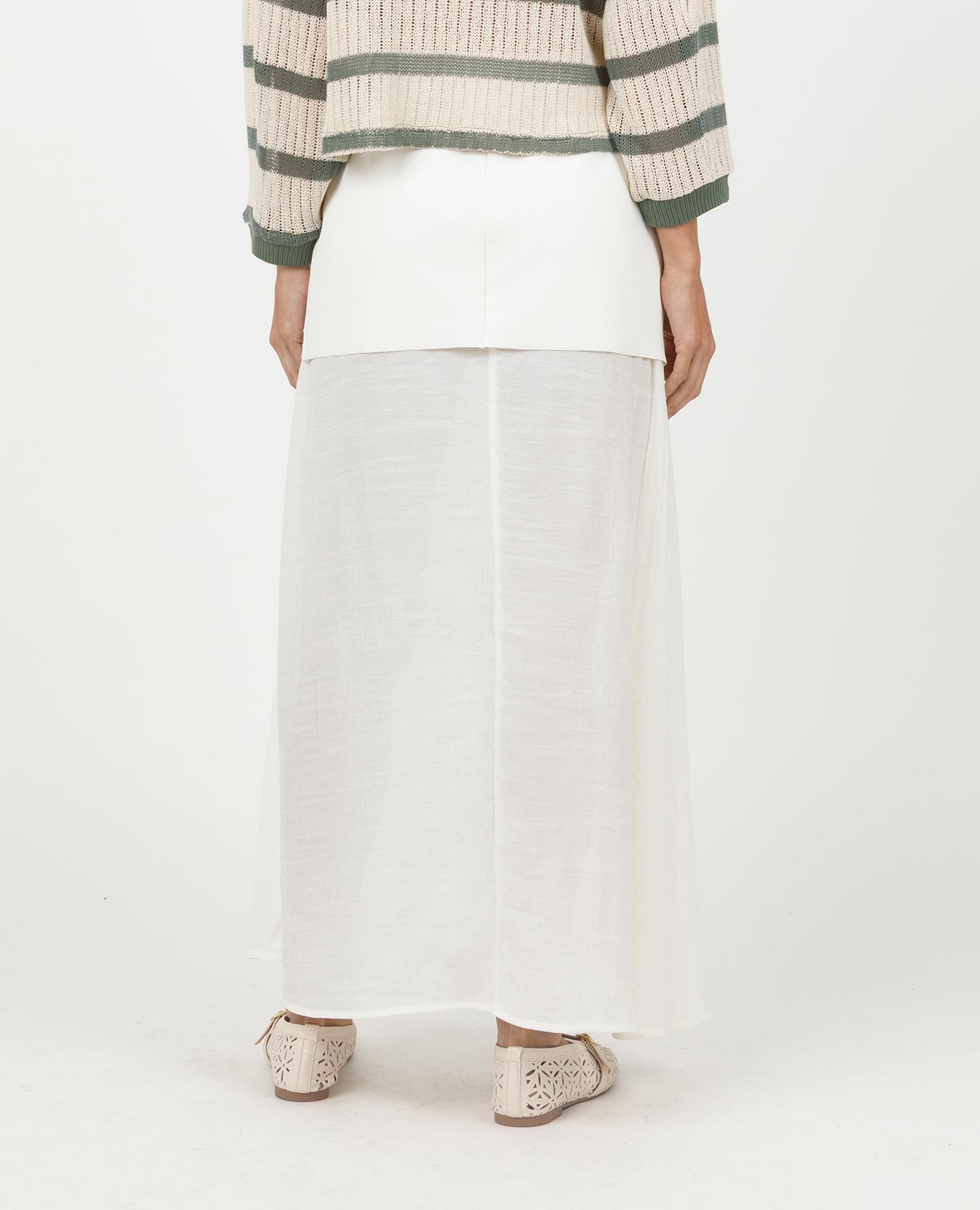 FALDA LARGA PARA MUJER DOBLE EN MEZCLA DE TELAS Adrissa | Ropa para mujer Faldas