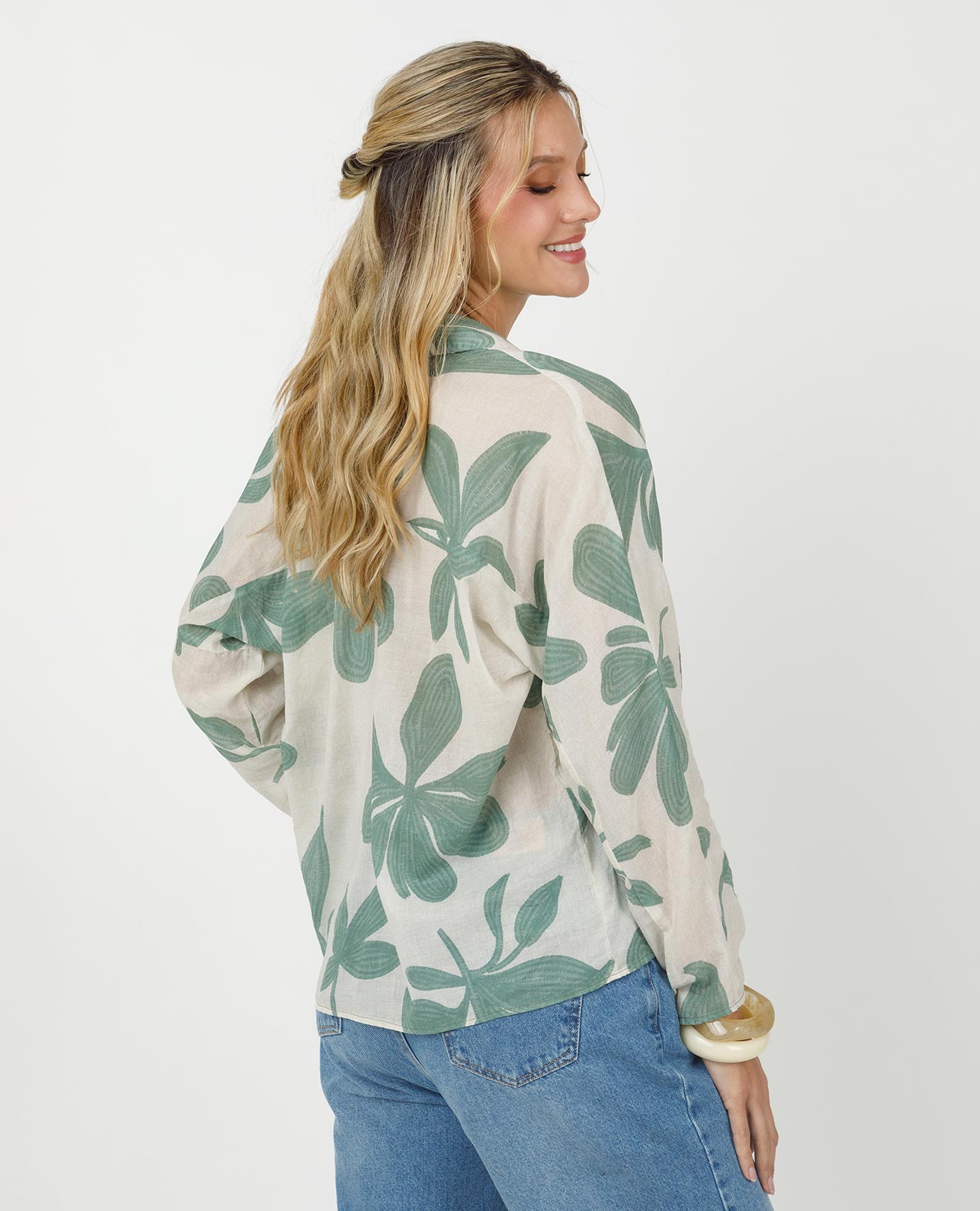 CAMISA MANGA LARGA PARA MUJER ESTAMPADA EN ALGODON Adrissa | Ropa para mujer Blusas