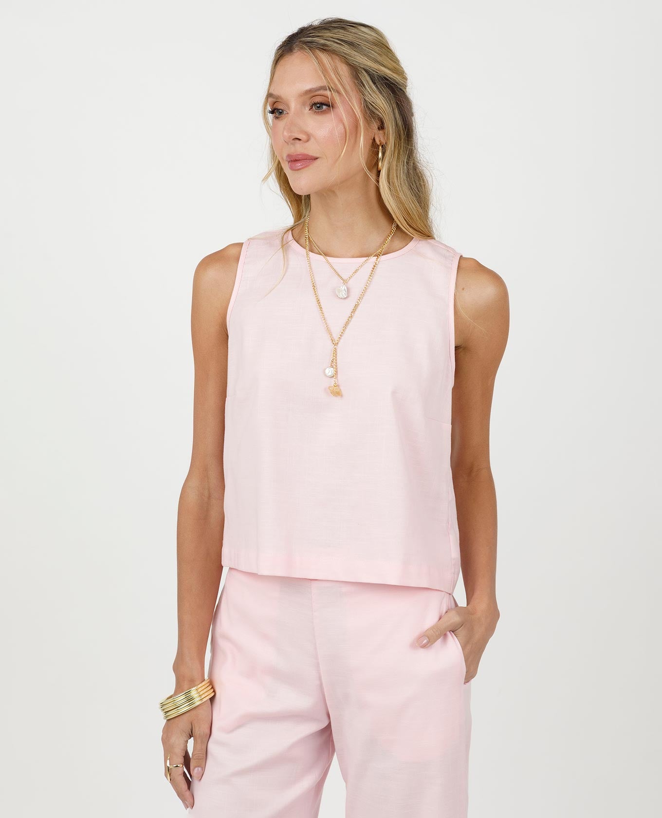 TOP MANGA SISA PARA MUJER CON PERILLA EN ESPALDA Y BOTONES DE MADERA PALO DE ROSA Adrissa | Ropa para mujer Blusas