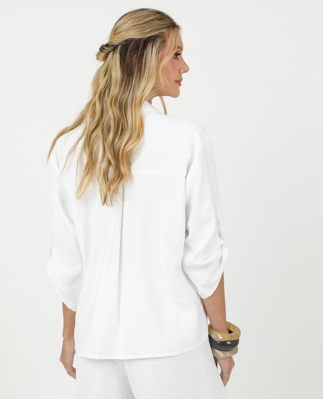 CAMISA MANGA 3/4 PARA MUJER CON CHARRETERA Adrissa | Ropa para mujer Blusas