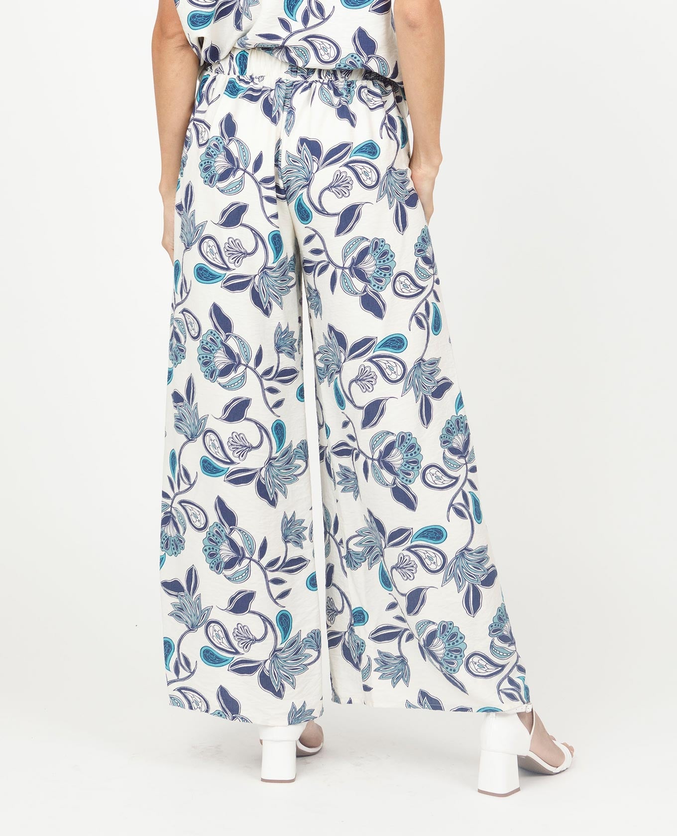 PANTALON WIDE LEG PARA MUJER ESTAMPADO CON ELÁSTICO EN CINTURA Adrissa | Ropa para mujer