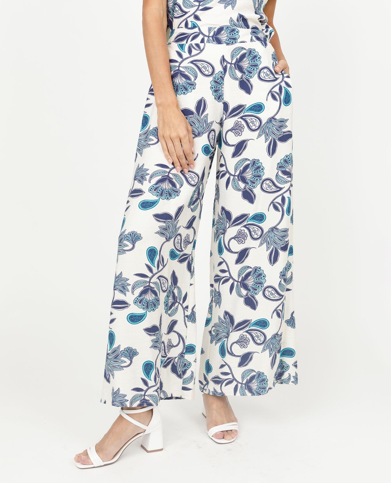 PANTALON WIDE LEG PARA MUJER ESTAMPADO CON ELÁSTICO EN CINTURA Adrissa | Ropa para mujer