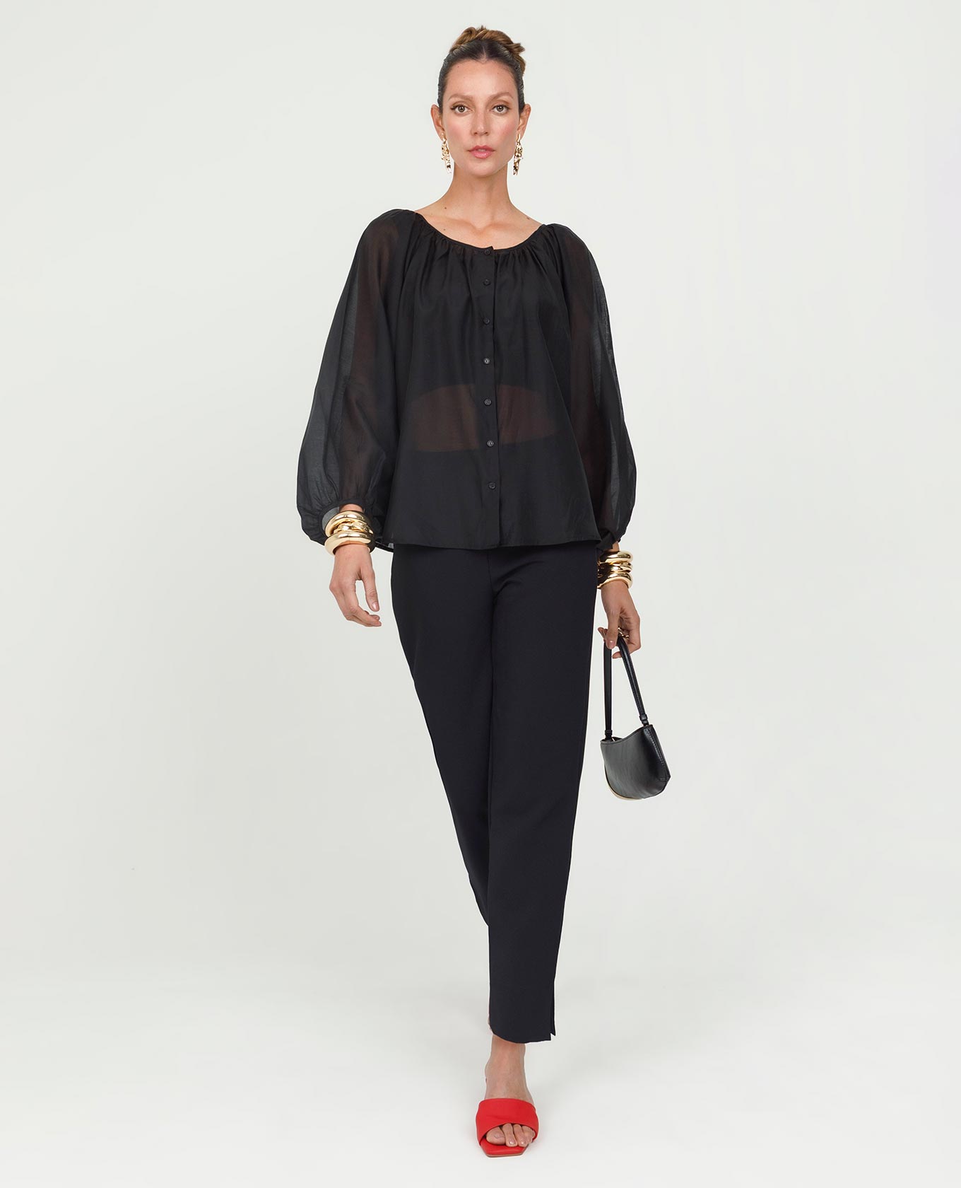 PANTALÓN NEGRO PARA MUJER SILUETA PITILLO CORTO CREMALLERA EN COSTADO Y ABERTURA Adrissa | Ropa para mujer Pantalones