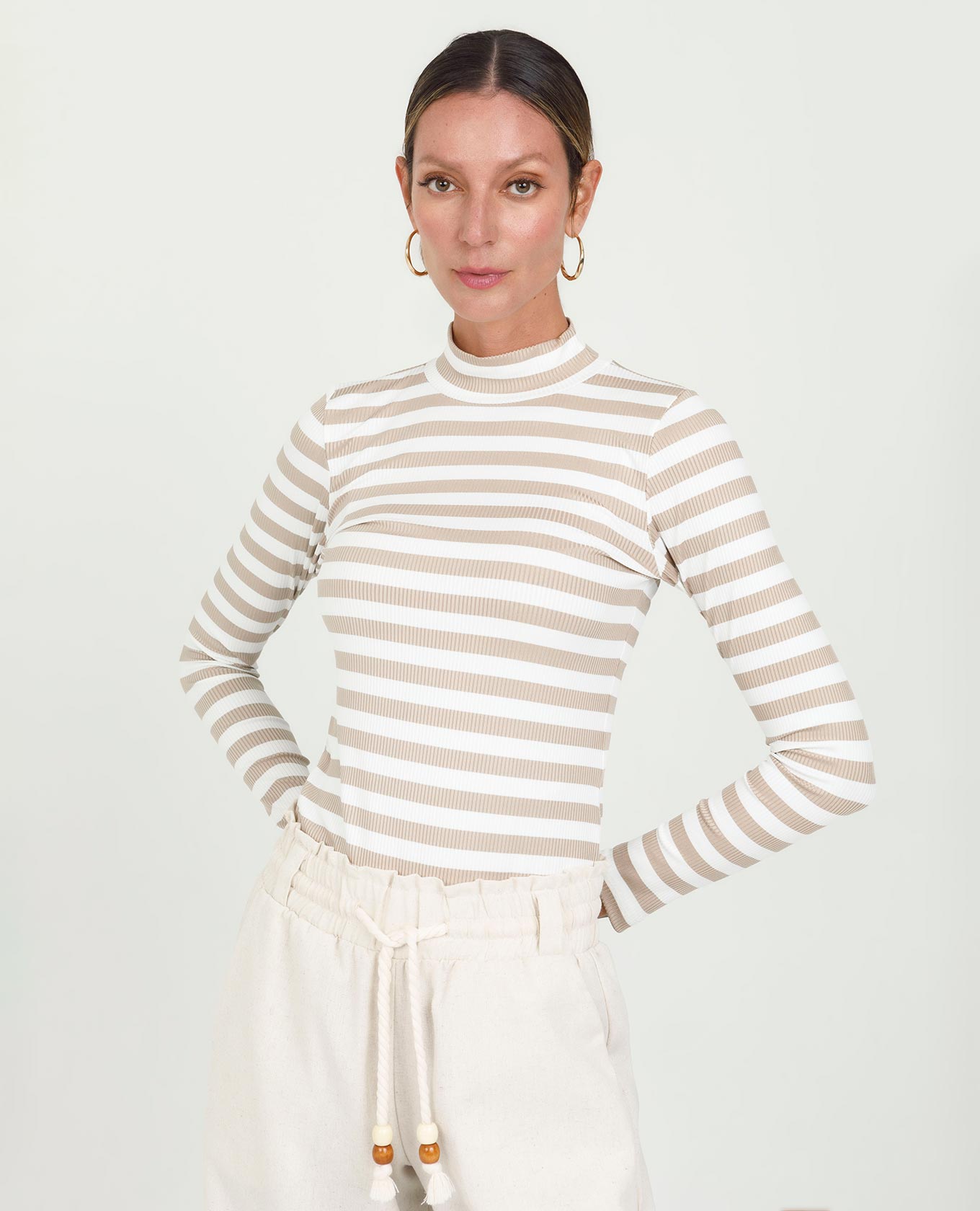 BUZO CUELLO TORTUGA PARA MUJER EN RAYAS