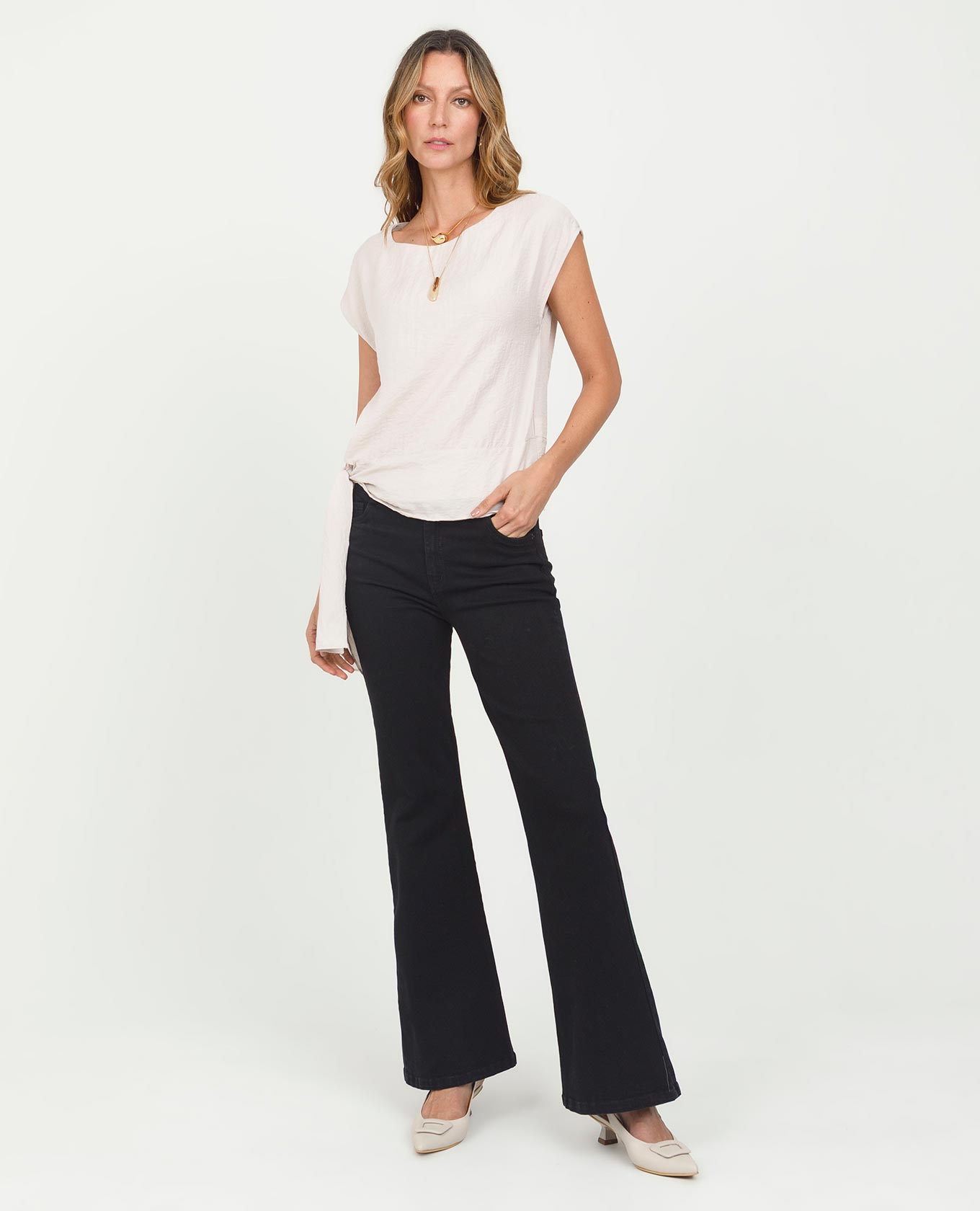 BLUSA MANGA RODADA PARA MUJER CON ANUDADO EN CINTURA Adrissa | Ropa para mujer Blusas